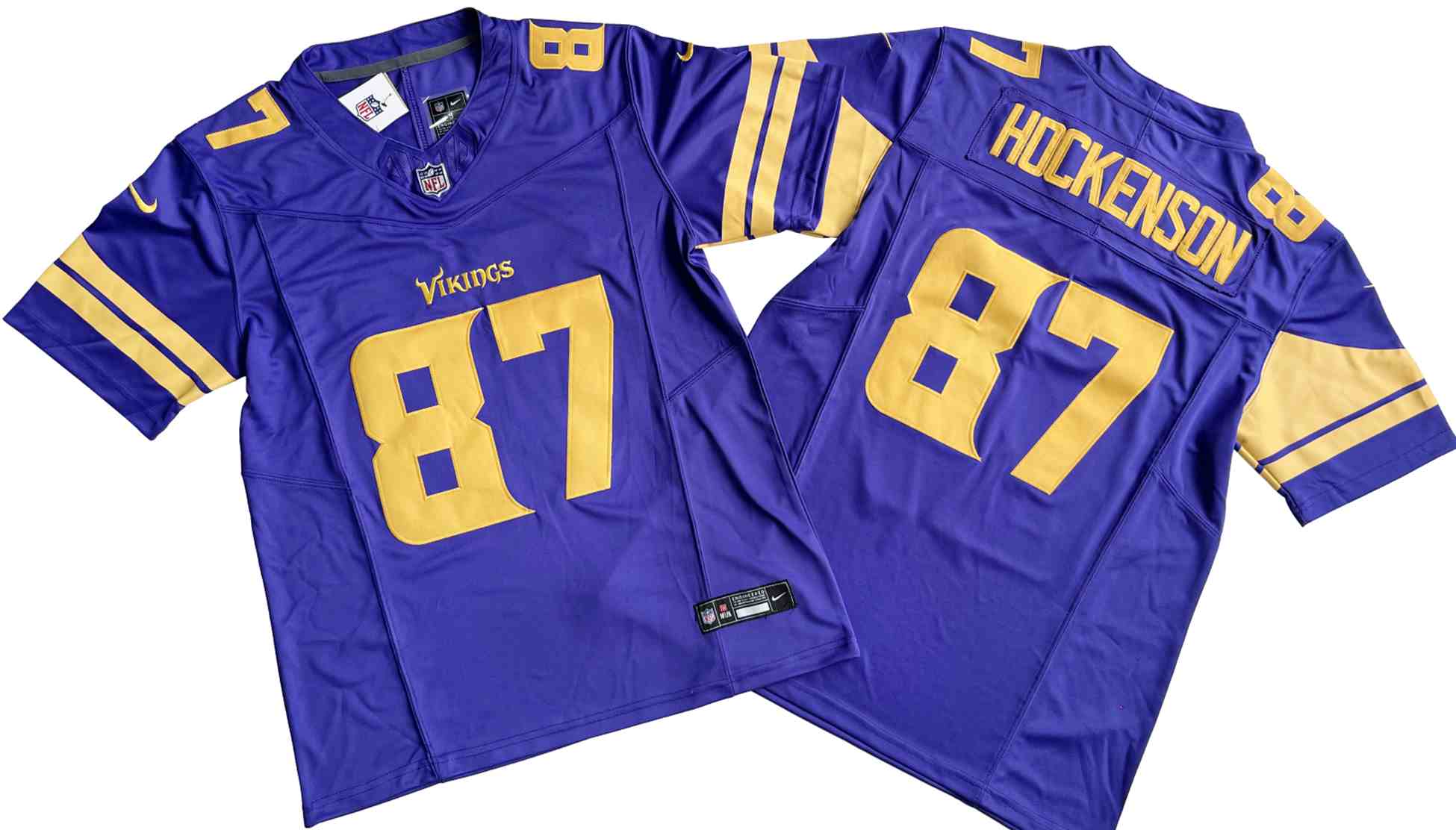 Men's Minnesota Vikings #87  T.J. Hockenson Purple F.U.S.E. Color Rush Untouchable Limited Stitched Jersey
