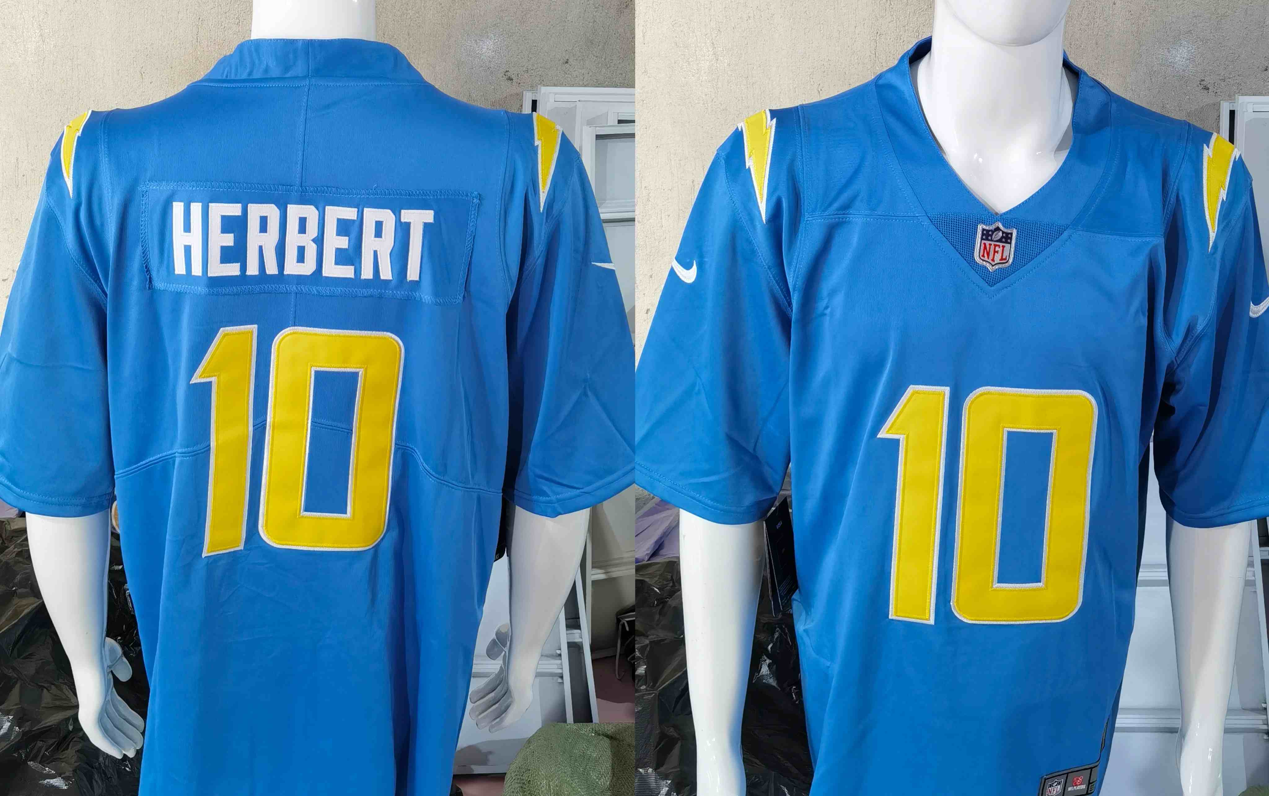 Men's Los Angeles Chargers #10 Justin Herbert Blue  Vapor Untouchable Limited Stitched Jersey