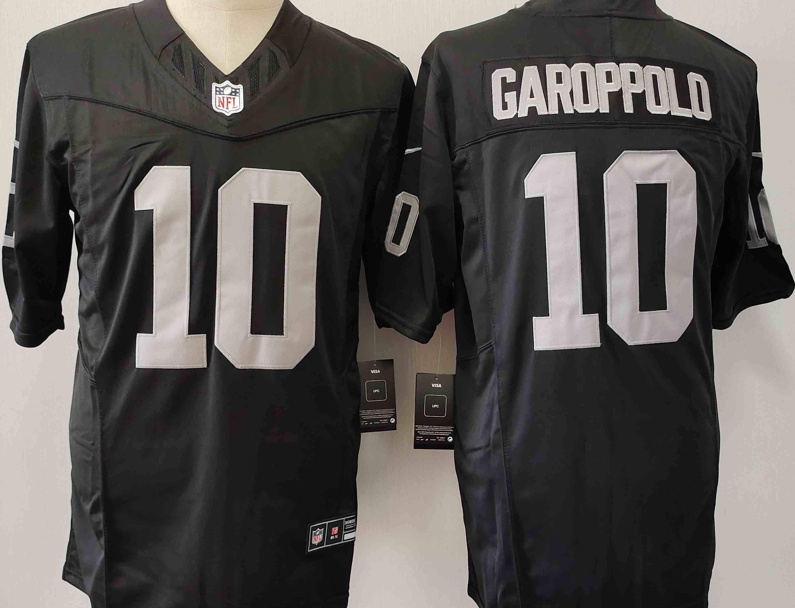 Men's Las Vegas Raiders #10 Jimmy Garoppolo Black  F.U.S.E Vapor Untouchable Stitched Football Jersey