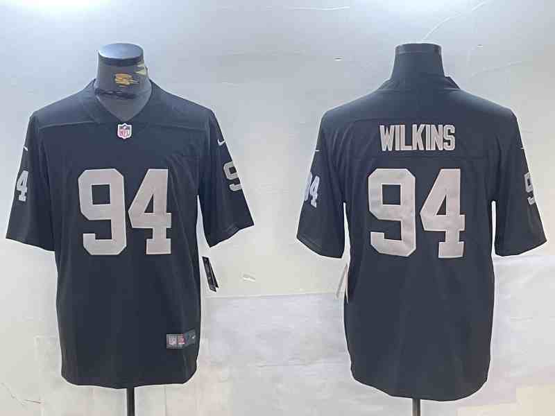 Men's Las Vegas Raiders #94 Christian Wilkins Black Vapor Football Stitched Jersey