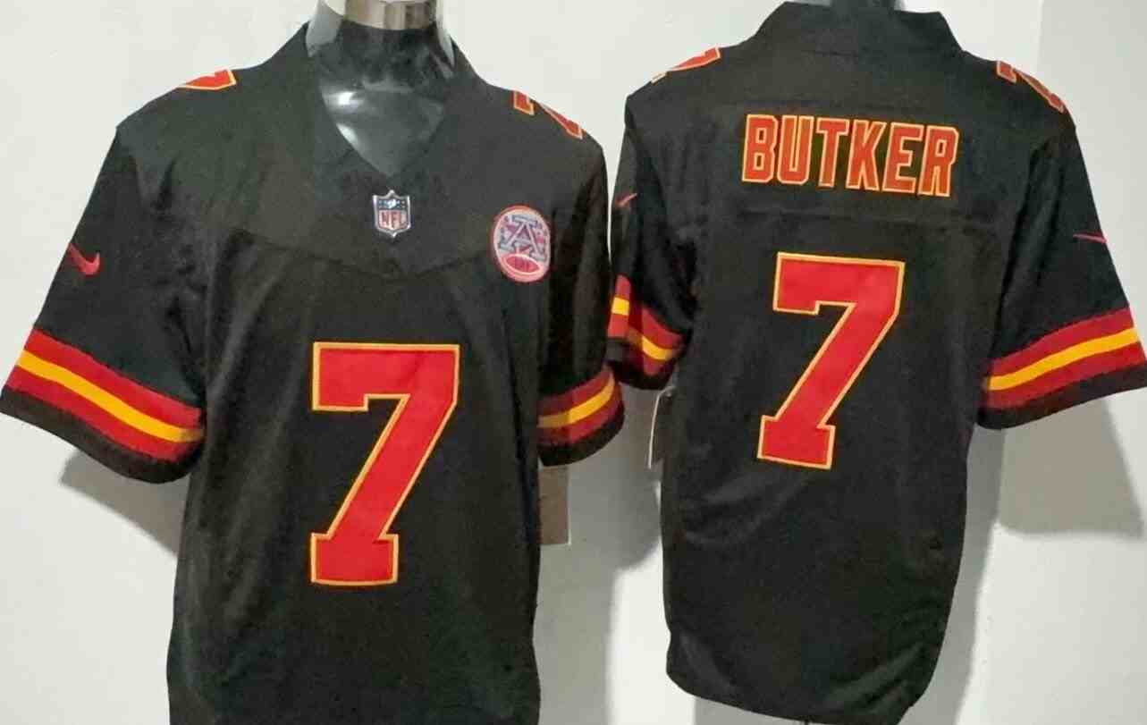 Men's  Kansas City Chiefs #7  Harrison Butker Black F.U.S.E. Vapor Untouchable Limited Stitched Jersey