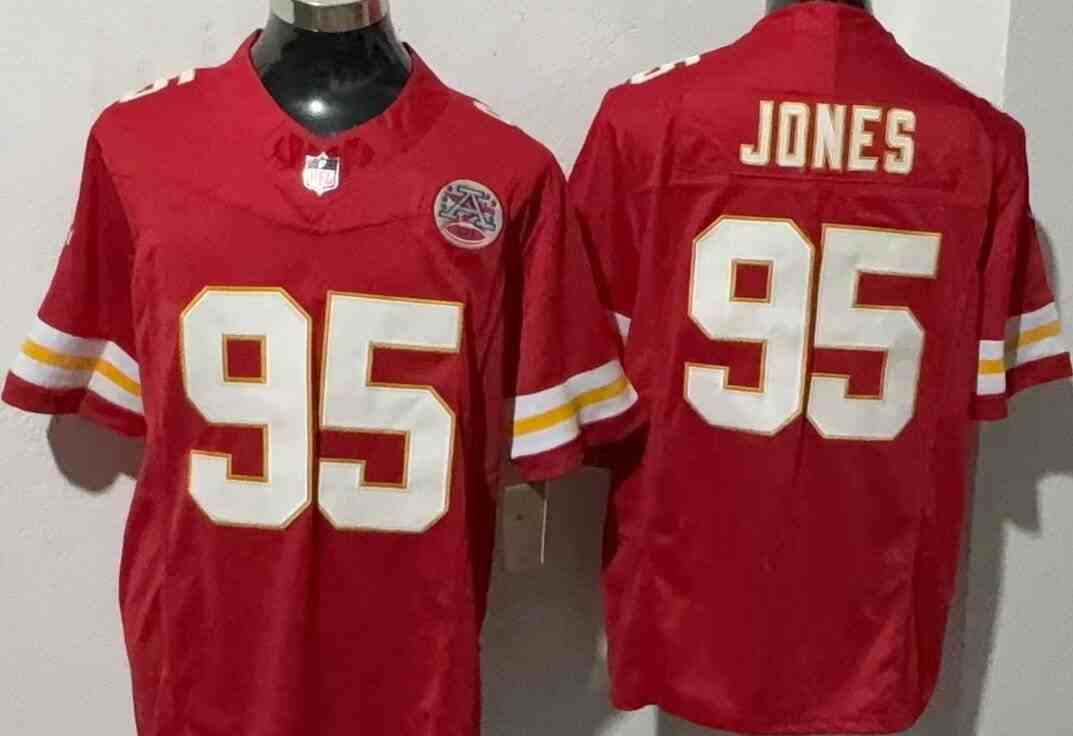 Men's  Kansas City Chiefs #95 Chris Jones Red F.U.S.E. Vapor Untouchable Limited Stitched Jersey