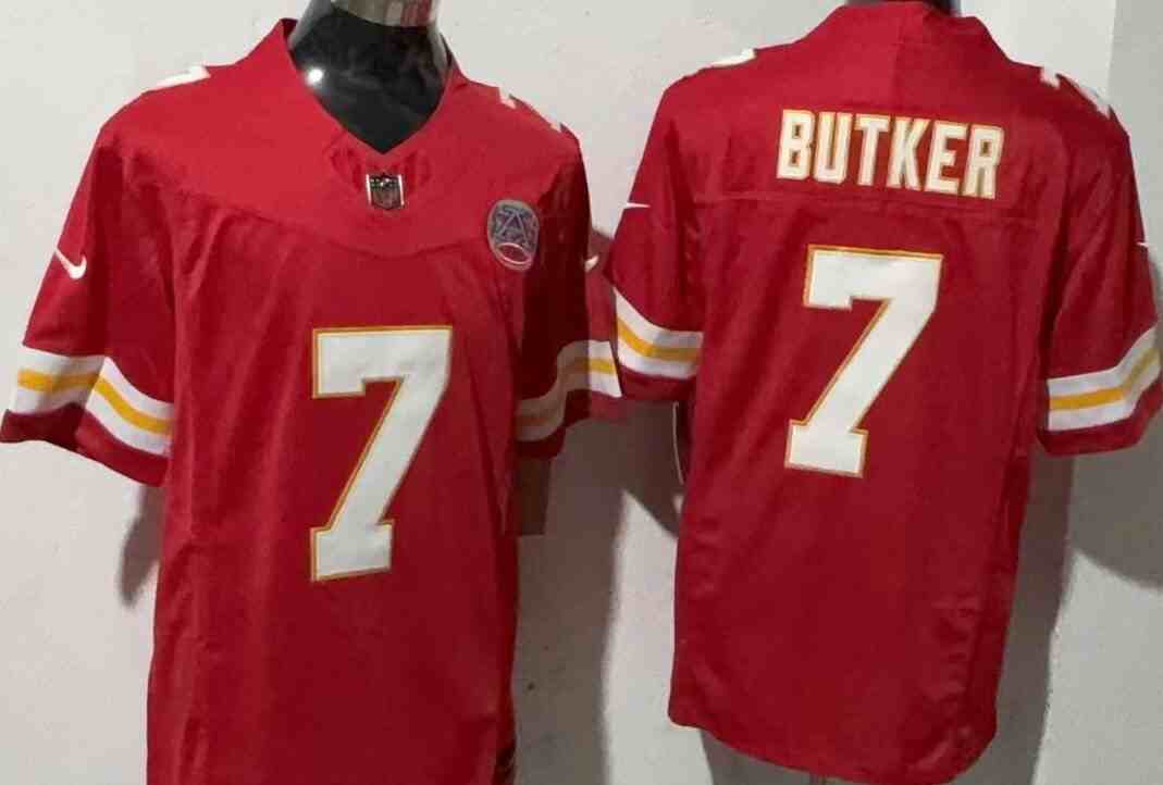 Men's  Kansas City Chiefs #7  Harrison Butker Red F.U.S.E. Vapor Untouchable Limited Stitched Jersey