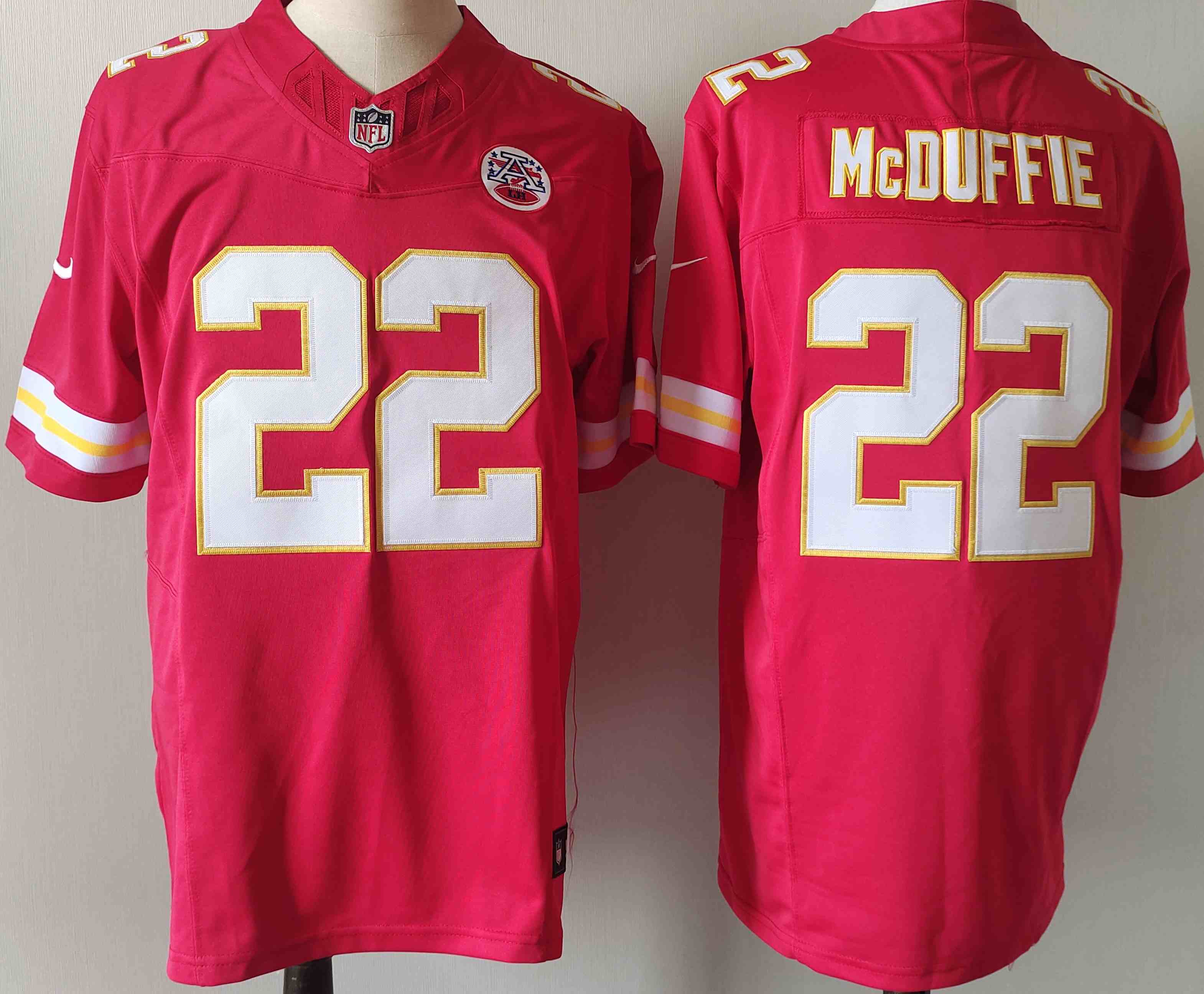 Men's Kansas City Chiefs #22 Trent McDuffie Red F.U.S.E Vapor Untouchable Limited Stitched Football Jersey