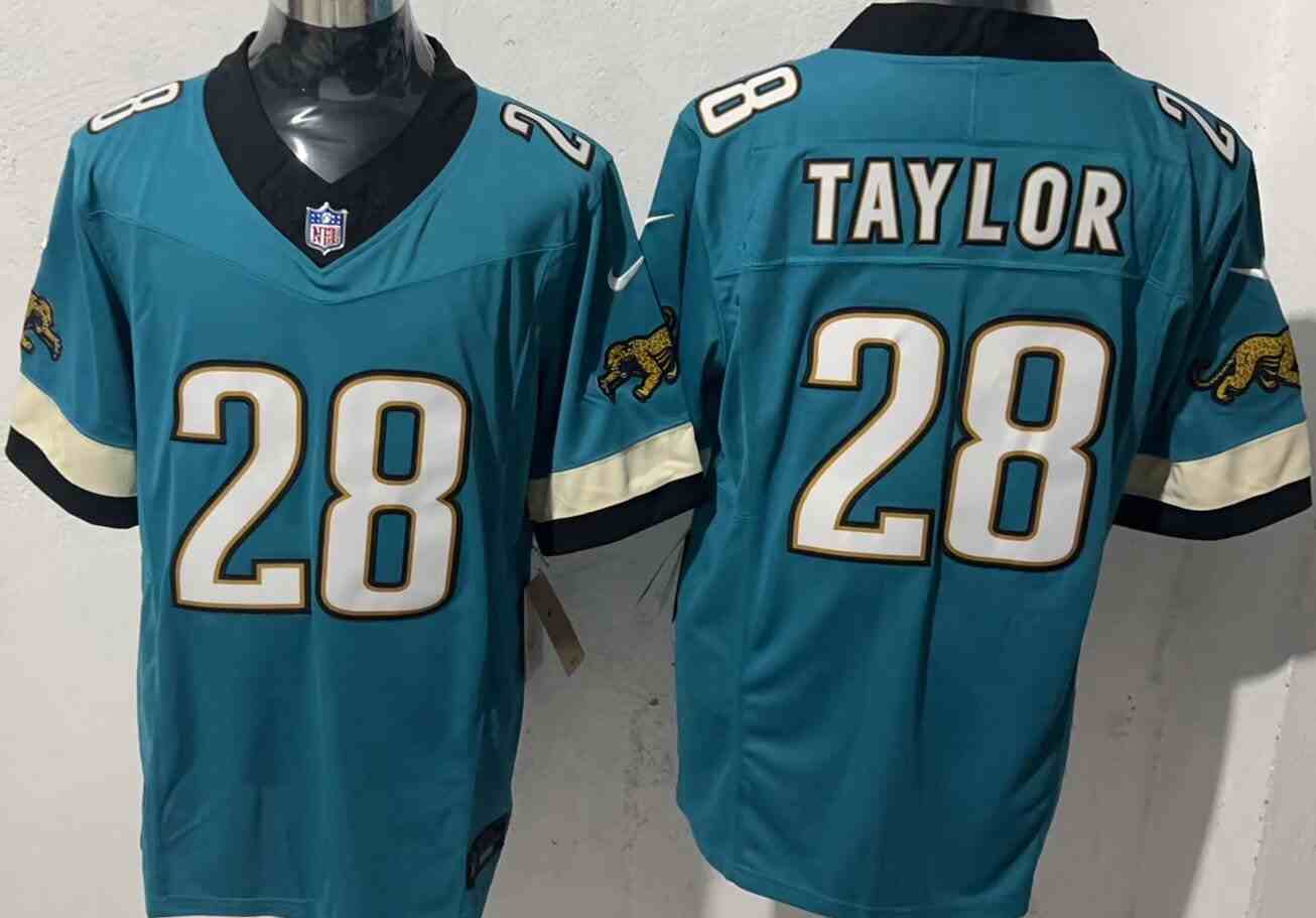Men's Jacksonville Jaguars #28 Fred Taylor Teal F.U.S.E. Prowler Throwback Vapor Limited Stitched Football Jersey