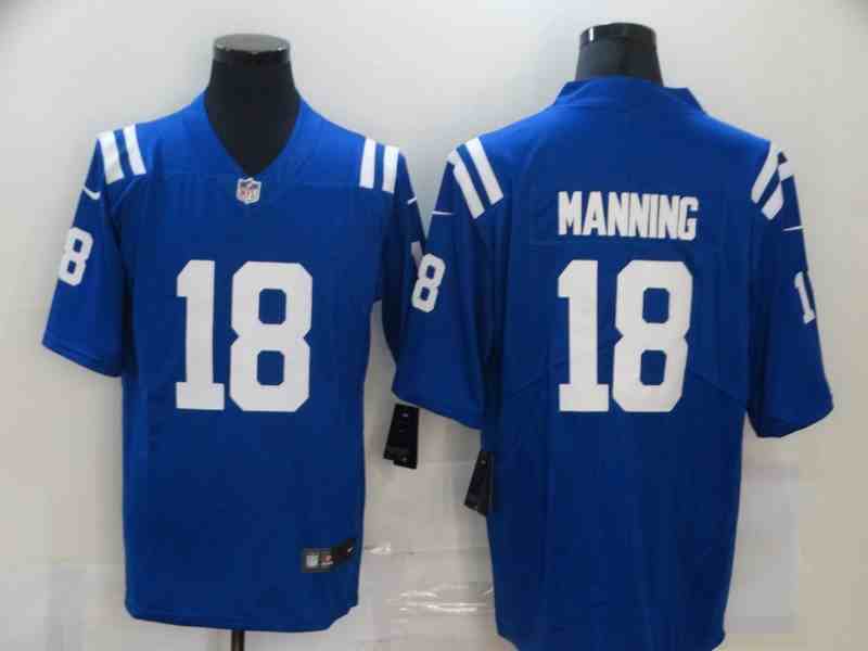 Men's Indianapolis Colts #18  Peyton Manning Royal Vapor Limited Jersey