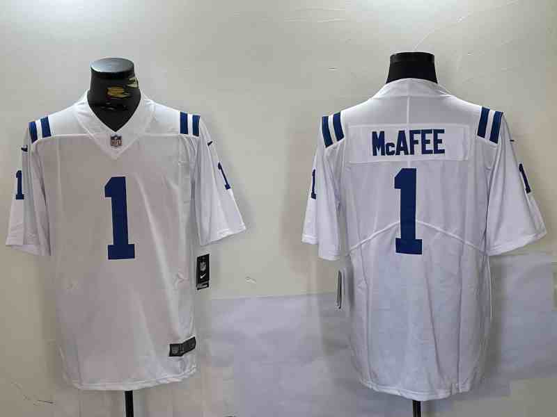 Men's Indianapolis Colts #1 Pat McAfee Whitel Vapor Limited Jersey