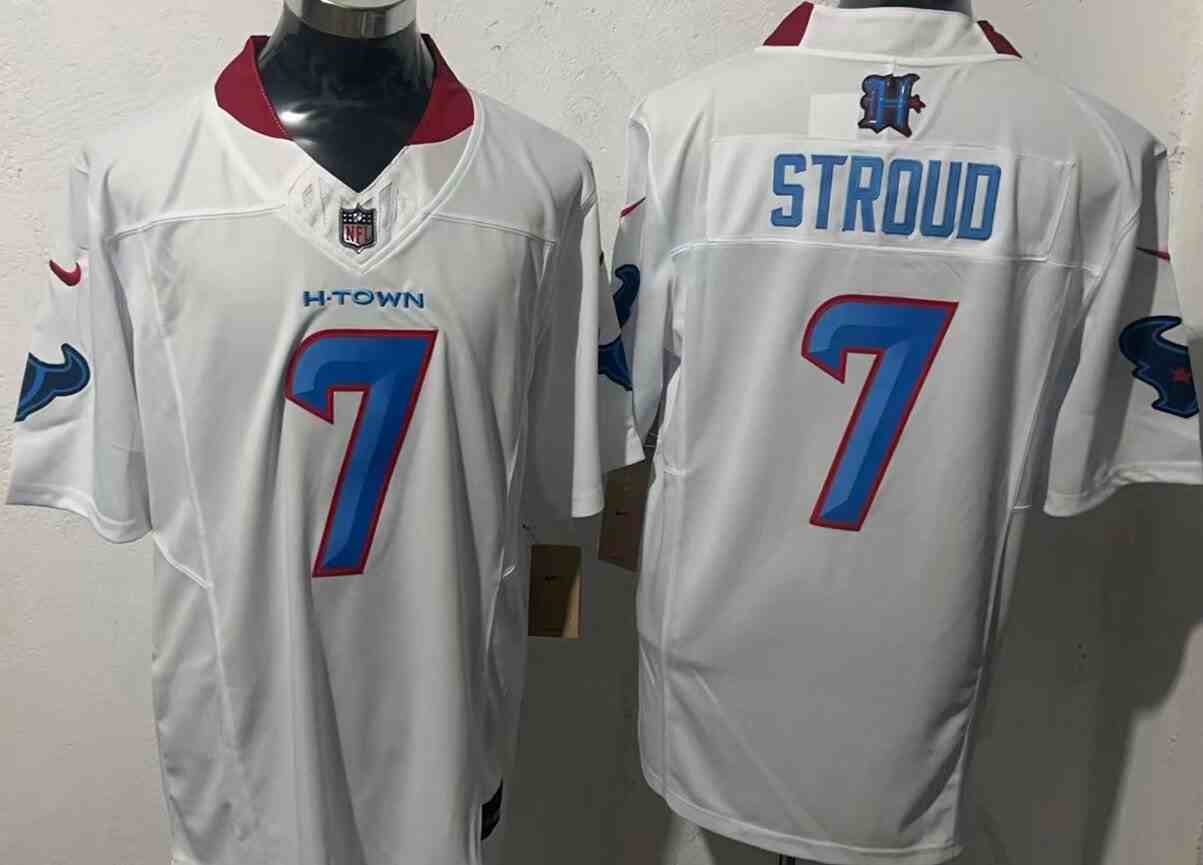 Men's Houston Texans #7 C.J. Stroud White 2024 F.U.S.E. Limited Football Stitched Jersey