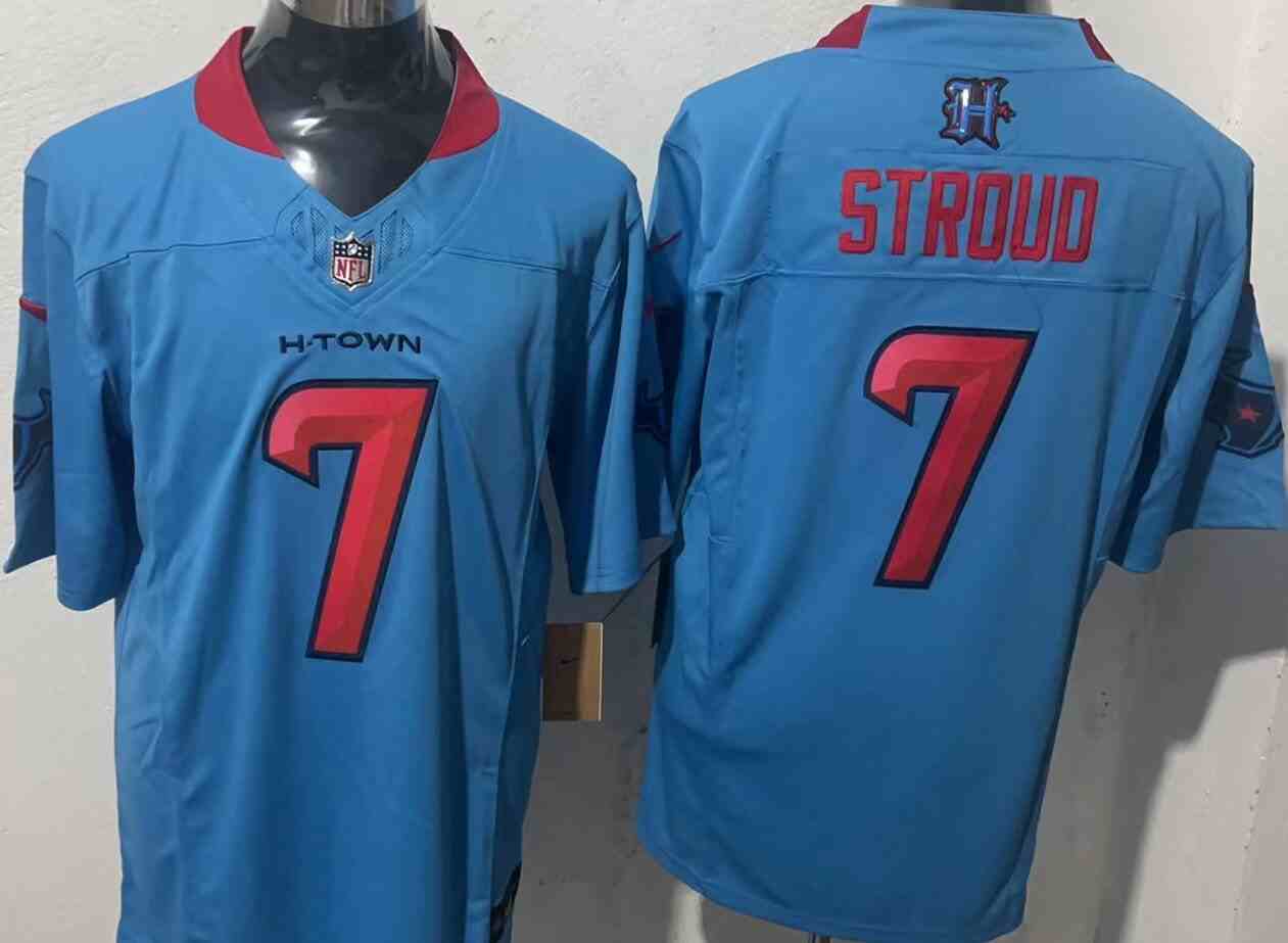 Men's Houston Texans #7 C.J. Stroud Blue 2024 Vapor F.U.S.E. Limited Stitched Jersey