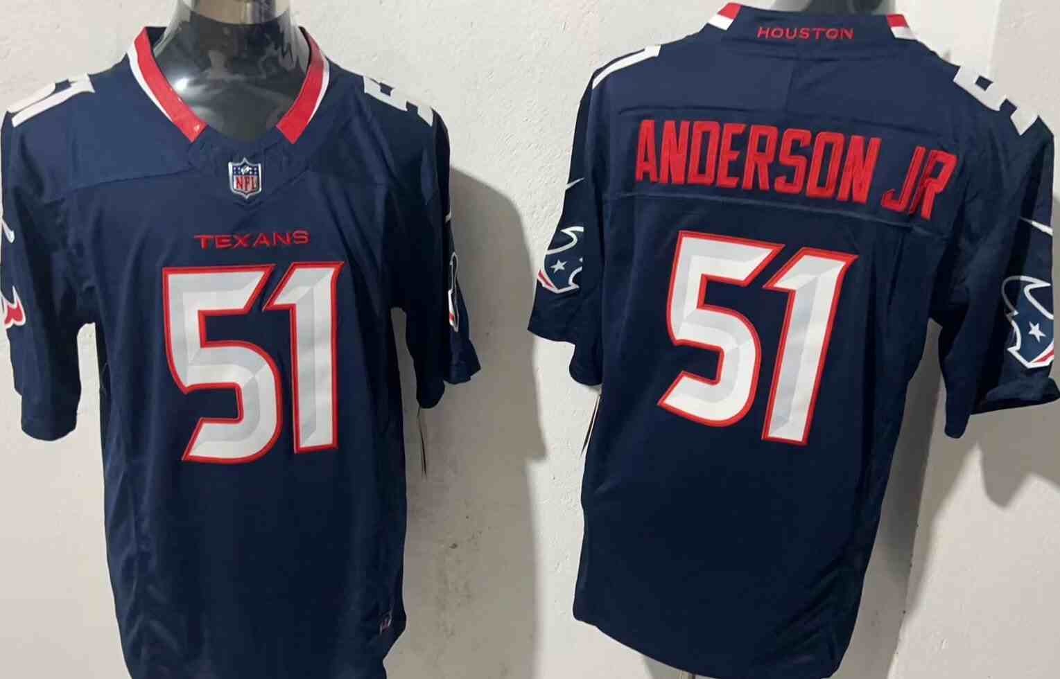 Men's Houston Texans #51 Will Anderson Jr. Navy 2024 Vapor F.U.S.E. Limited Football Stitched Jersey