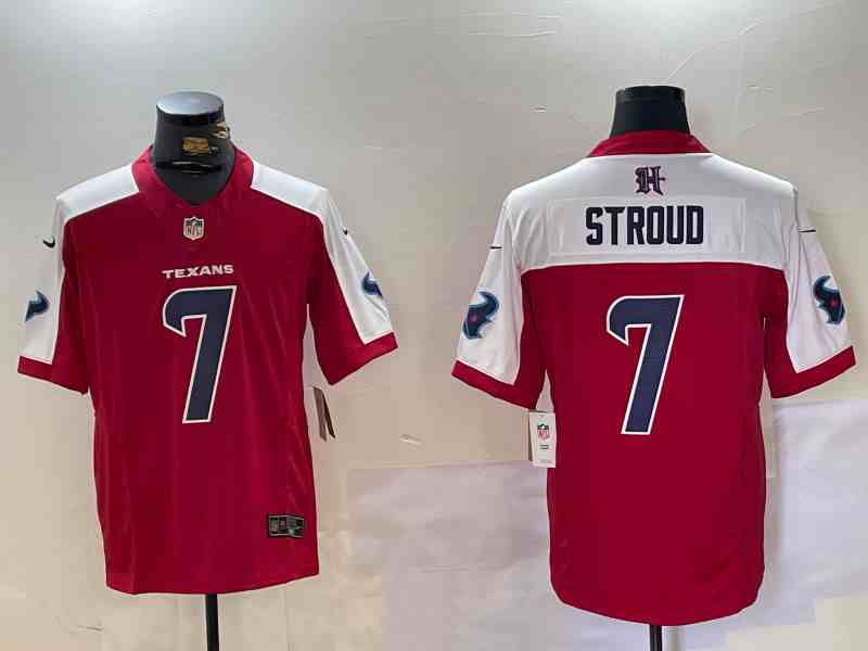 Men's Houston Texans #7 C.J. Stroud RedWhite 2024 F.U.S.E. Vapor Limited Stitched Jersey