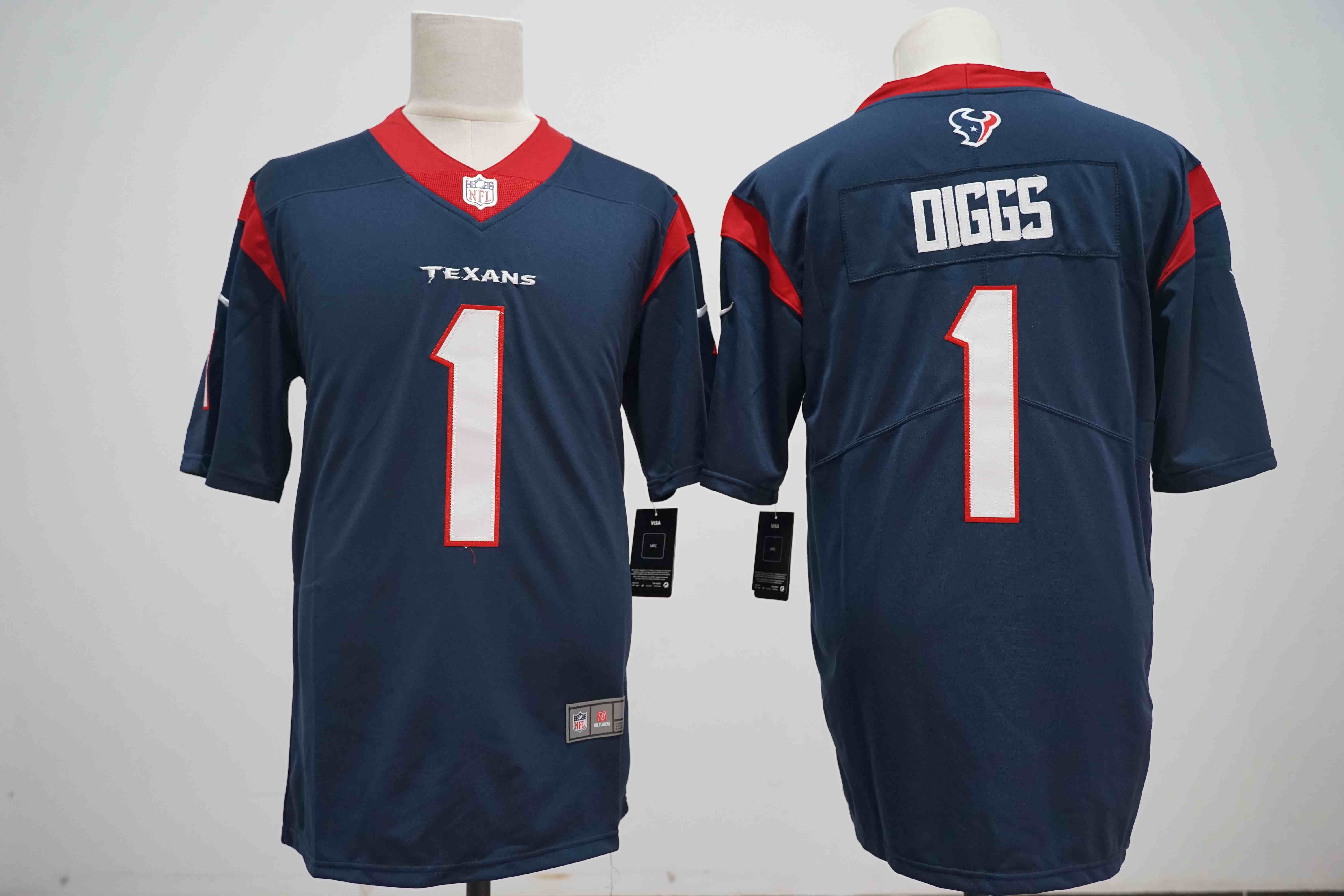 Men's Houston Texans #1 Stefon Diggs Navy  Vapor Untouchable Limited Football Stitched Jersey