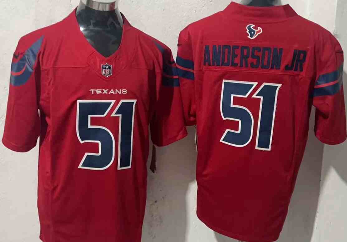 Men's Houston Texans #51 Will Anderson Jr. Red 2024 Alternate F.U.S.E Vapor Football Stitched Jersey