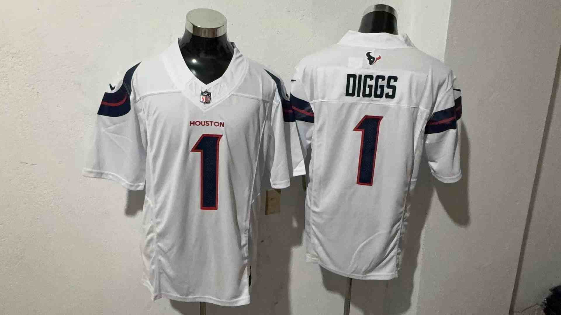 Men's Houston Texans #1 Stefon Diggs White F.U.S.E Vapor Untouchable Limited Football Stitched Jersey