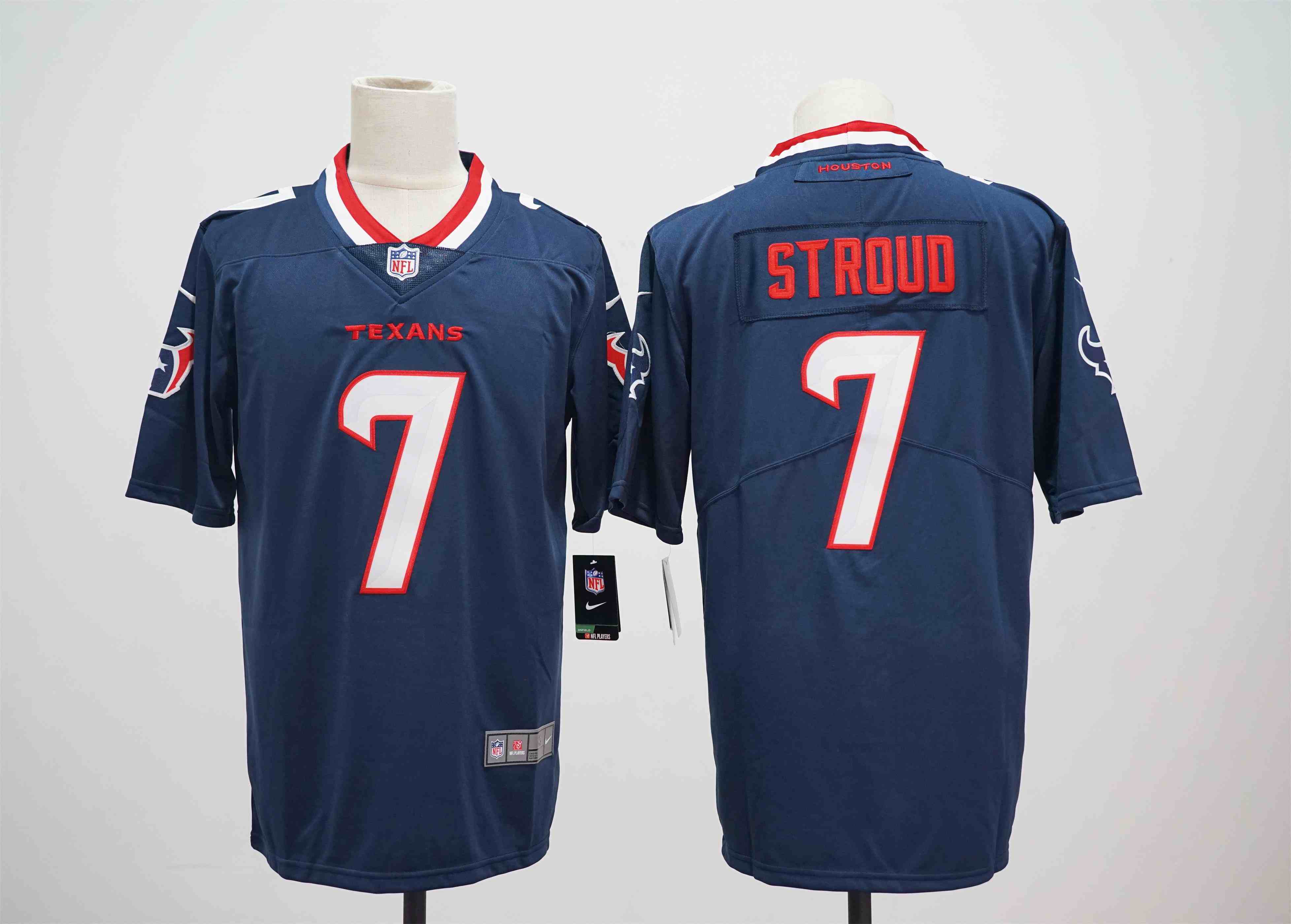 Men's Houston Texans #7 C.J. Stroud Navy 2024 Vapor Limited Football Stitched Jersey