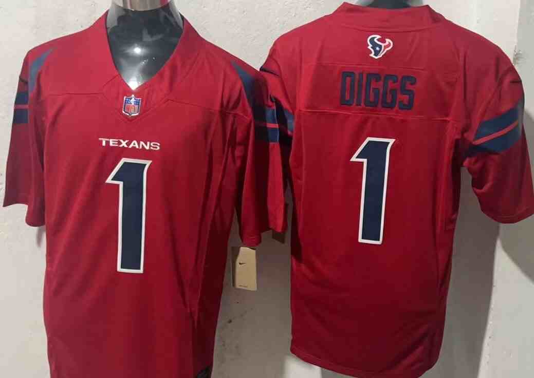 Men's Houston Texans #1 Stefon Diggs Red F.U.S.E Vapor Untouchable Limited Football Stitched Jersey