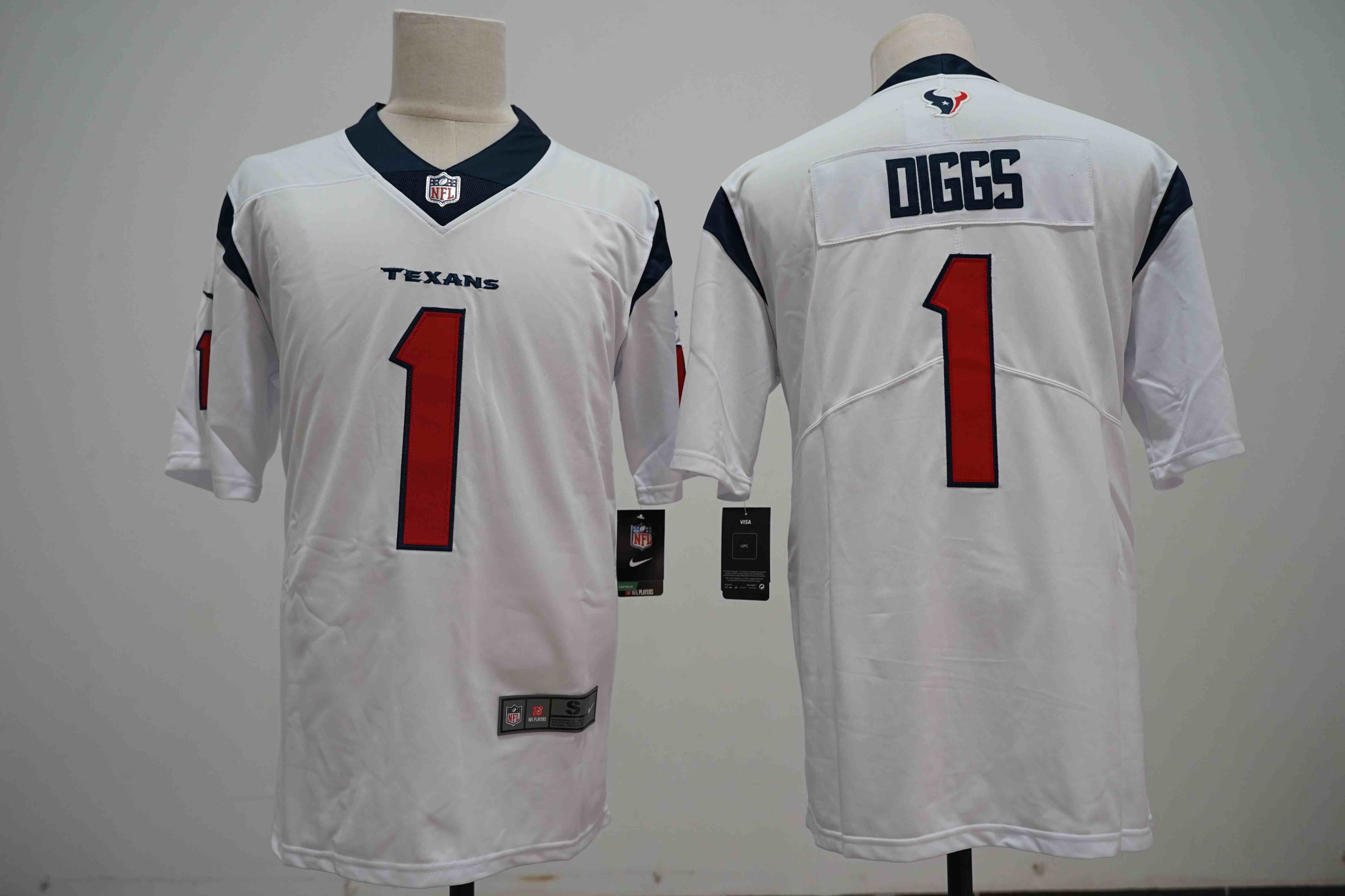 Men's Houston Texans #1 Stefon Diggs White Vapor Limited Football Stitched Jersey