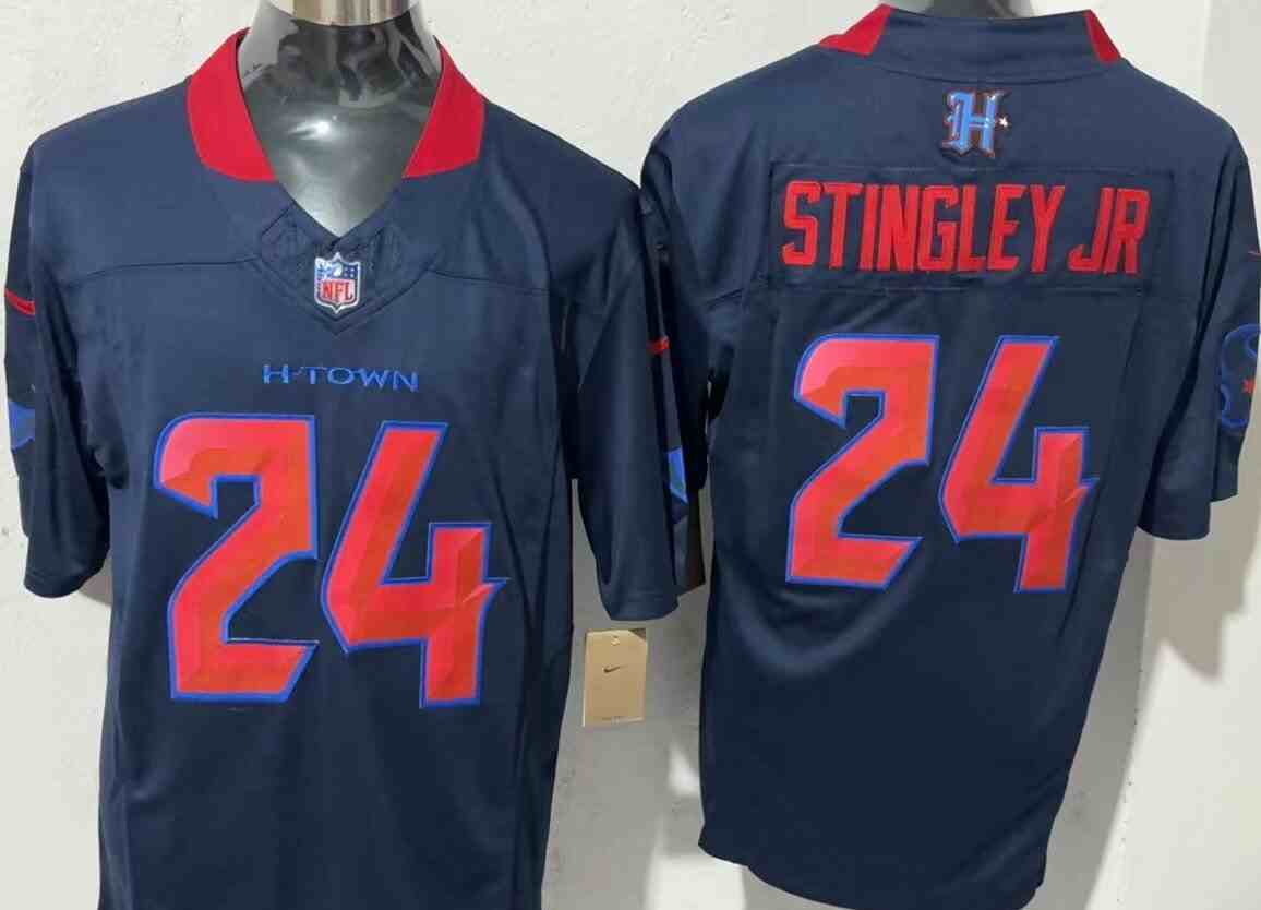 Men's Houston Texans #24 Derek Stingley Jr. Navy 2024 2nd Alternate F.U.S.E Vapor Stitched Jersey