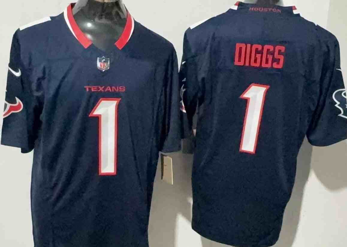 Men's Houston Texans #1 Stefon Diggs Navy F.U.S.E Vapor Untouchable Limited Football Stitched Jersey