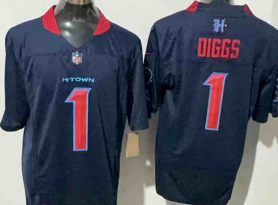 Men's Houston Texans #1 Stefon Diggs Navy  2nd Alternate F.U.S.E Vapor Football Stitched Jersey