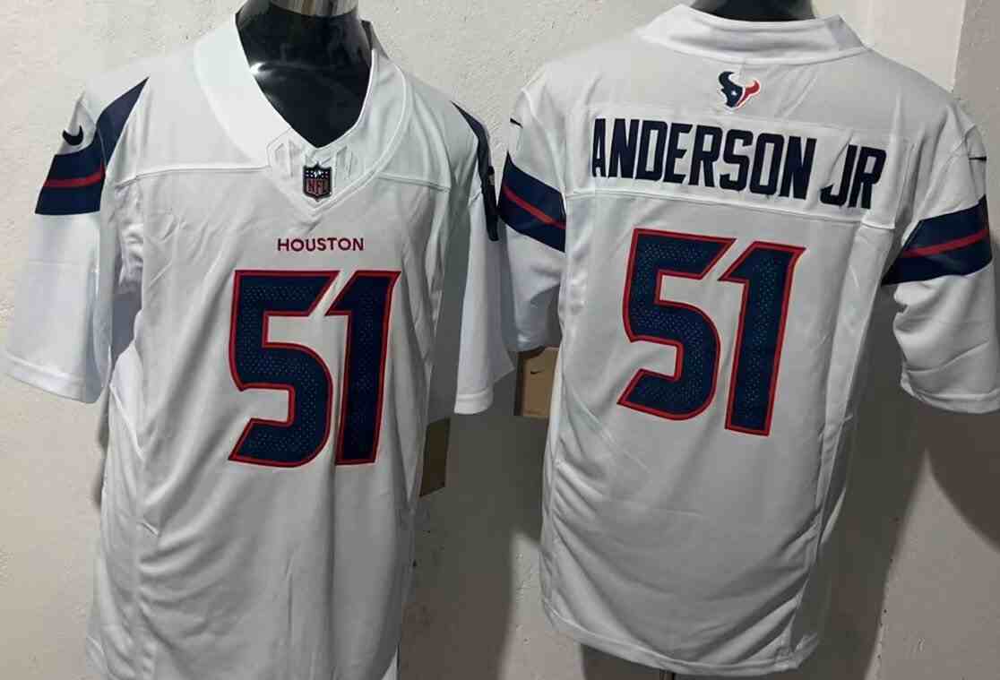 Men's Houston Texans #51 Will Anderson Jr. White 2024 Vapor F.U.S.E. Limited Football Stitched Jersey