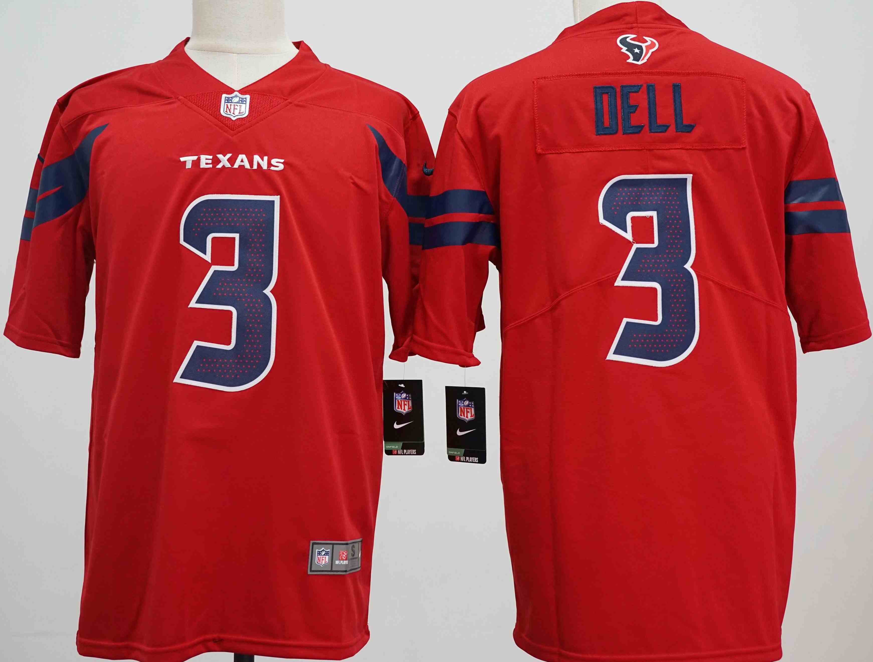 Men's Houston Texans #3 Tank Dell Red Vapor  Limited Football Stitched Jersey