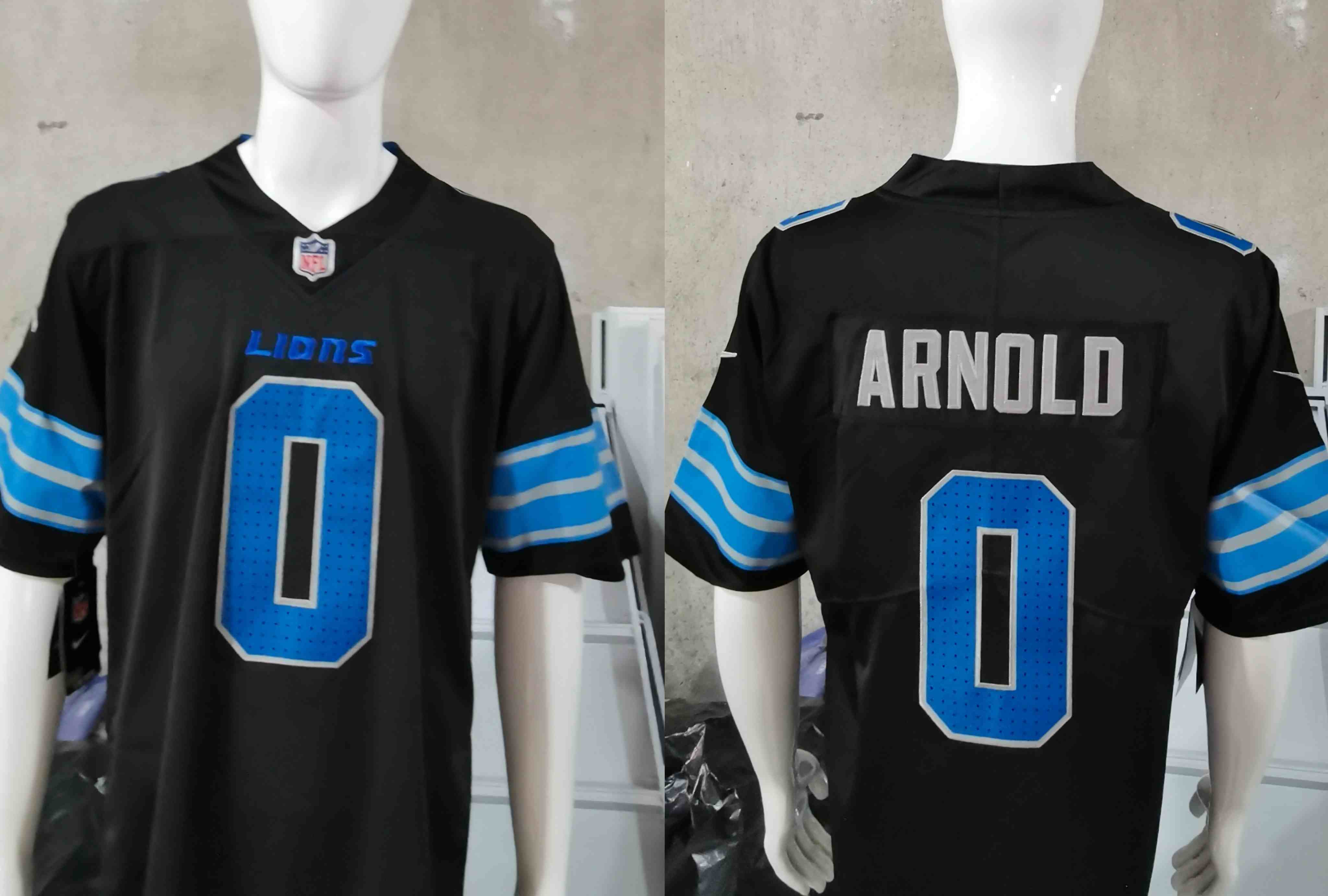 Men's Detroit Lions #0 Terrion Arnold New Black Vapor Limited Football Stitched Jersey