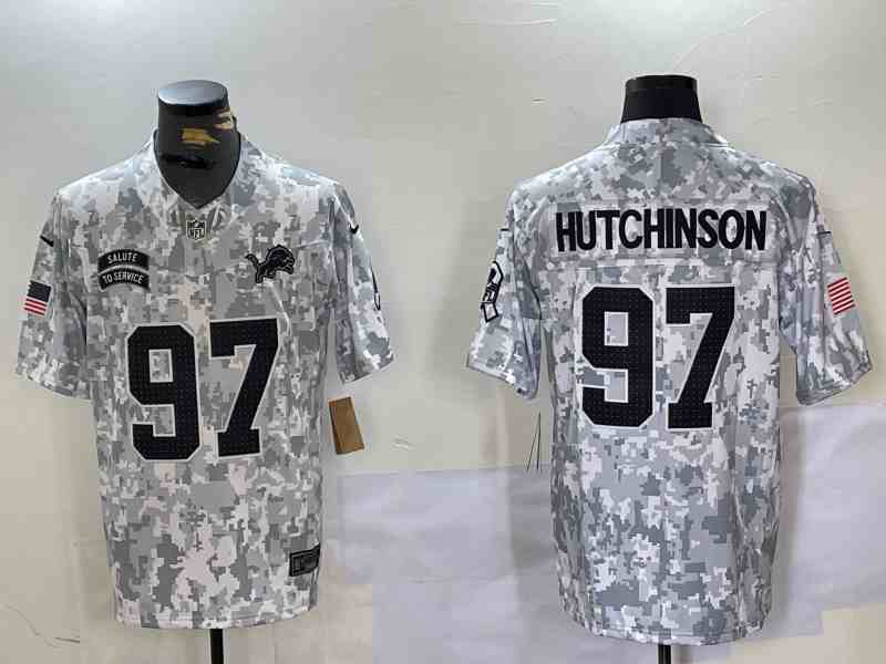 Men's Detroit Lions #97 Aidan Hutchinson 2024 Arctic Camo Salute To Service Limited Stitched Football Jersey