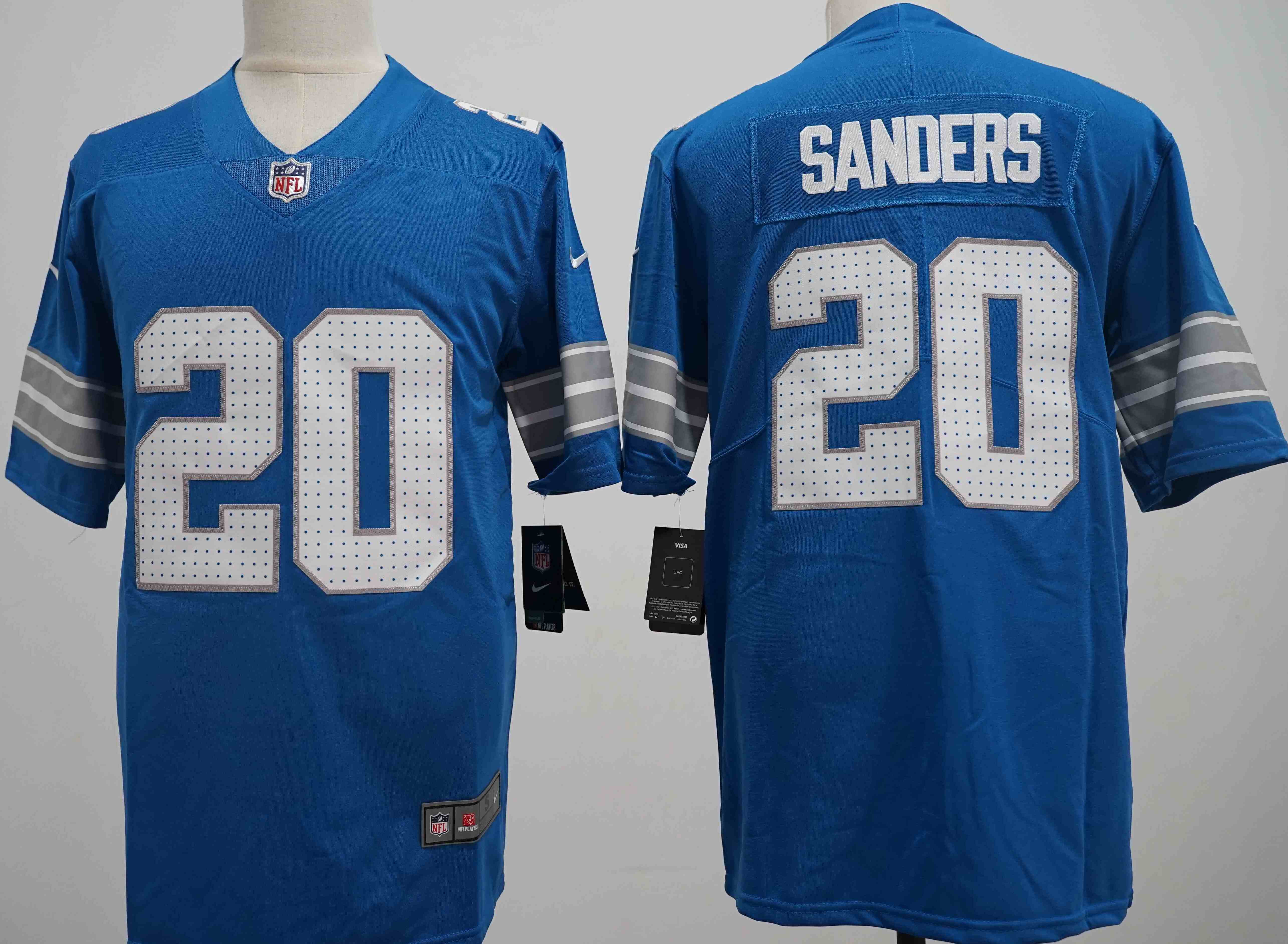 Men's Detroit Lions #20 Barry Sanders Blue Vapor Limited Football Stitched Jersey