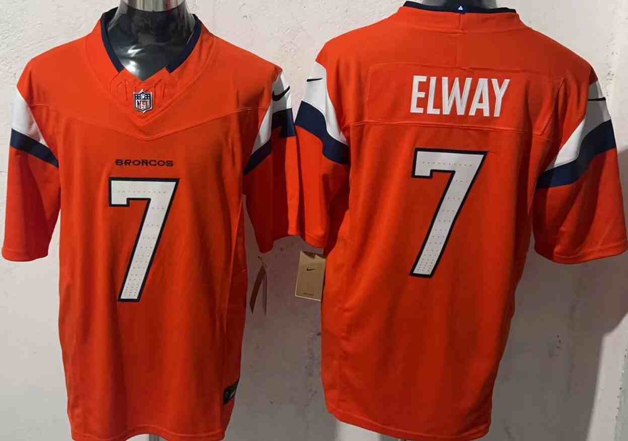 Men's Denver Broncos #7  John Elway  Orange F.U.S.E. Vapor Limited Football Stitched Jersey