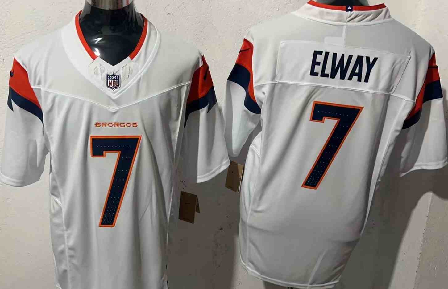 Men's Denver Broncos #7  John Elway  White F.U.S.E. Vapor Limited Football Stitched Jersey