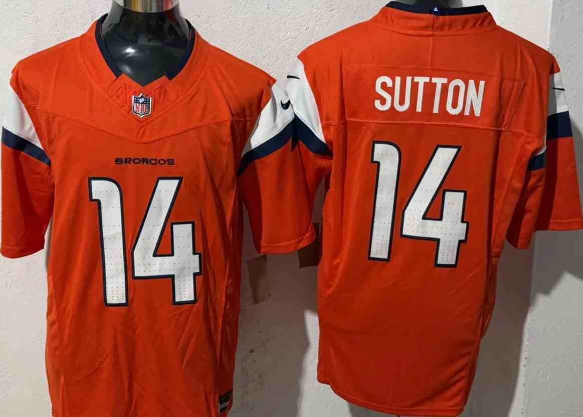 Men's Denver Broncos #14 Courtland Sutton  Orange F.U.S.E. Vapor Limited Football Stitched Jersey