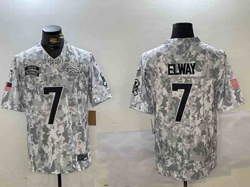 Men's Denver Broncos #7 John Elway Arctic Camo Salute To Service Limited Stitched Football Jersey