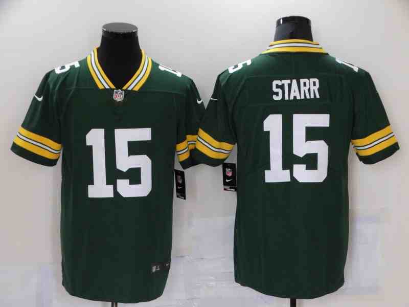 Men's Green Bay Packers #15 Bart Starr Green Vapor Limited Stitched Football Jersey