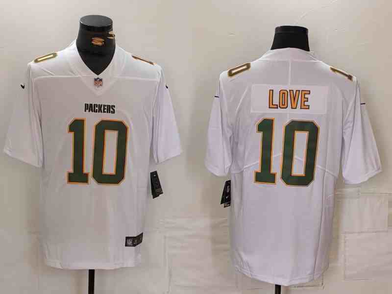 Men's Green Bay Packers #10 Jordan Love White Fashion Vapor Limited Stitched Jersey