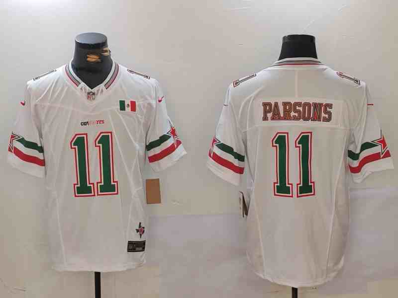 Men's Dallas Cowboys #11 Micah Parsons 2024 Mexico White FUSE Stitched Jersey