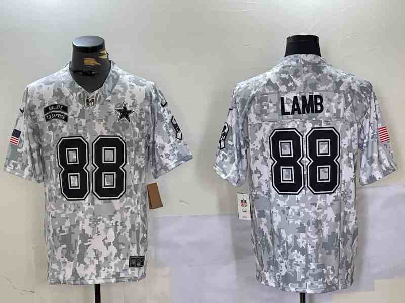 Men's Dallas Cowboys #88 CeeDee Lamb 2024 Arctic Camo Salute To Service Limited Stitched Football Jersey