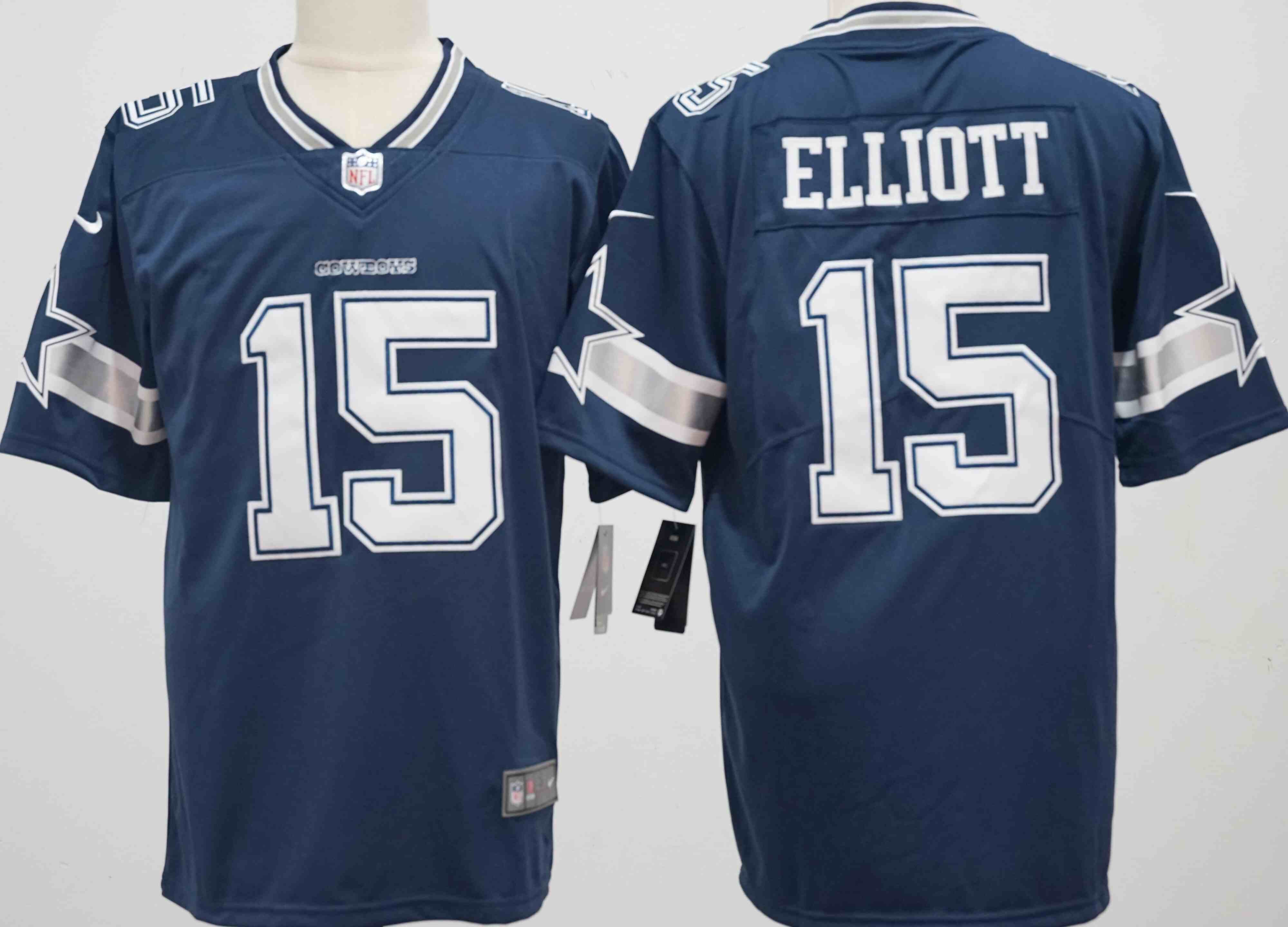 Men's Dallas Cowboys #15 Ezekiel Elliott Navy Vapor Untouchable Limited Stitched Football Jersey