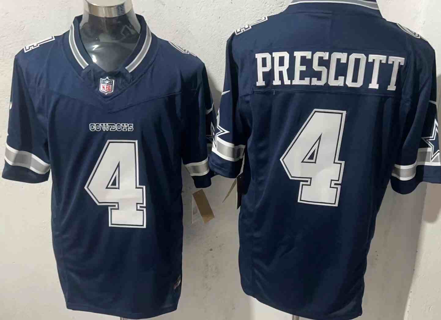 Men's Dallas Cowboys #4 Dak Prescott Navy Blue F.U.S.E. Vapor Limited Stitched Football Jersey