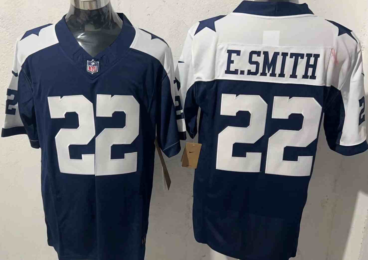 Men's Dallas Cowboys #22 Emmitt Smith Navy  F.U.S.E. Thanksgiving Limited Stitched Football Jersey