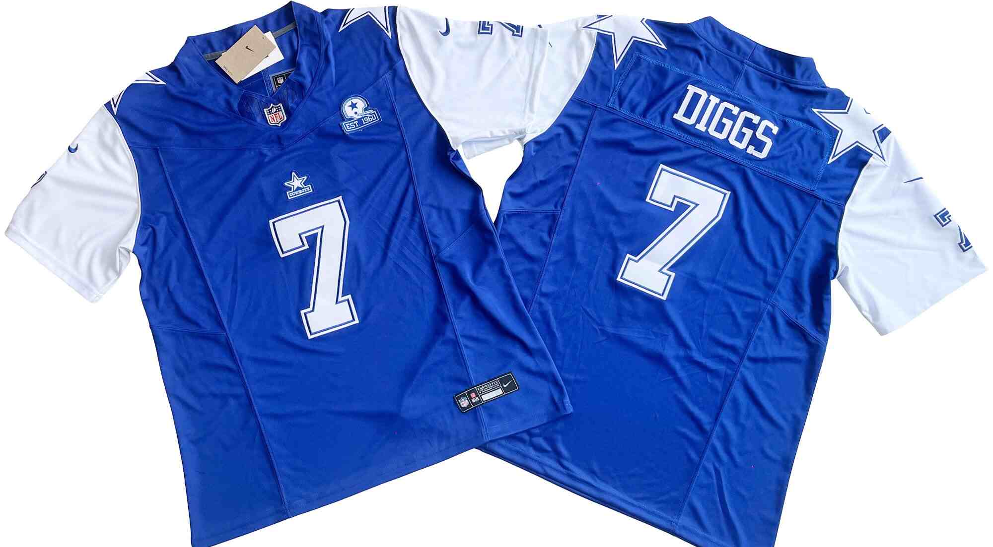 Men's Dallas Cowboys #7 Trevon Diggs 2023 F.U.S.E. Navy With Established In 1960 Patch Stitched Football Jersey