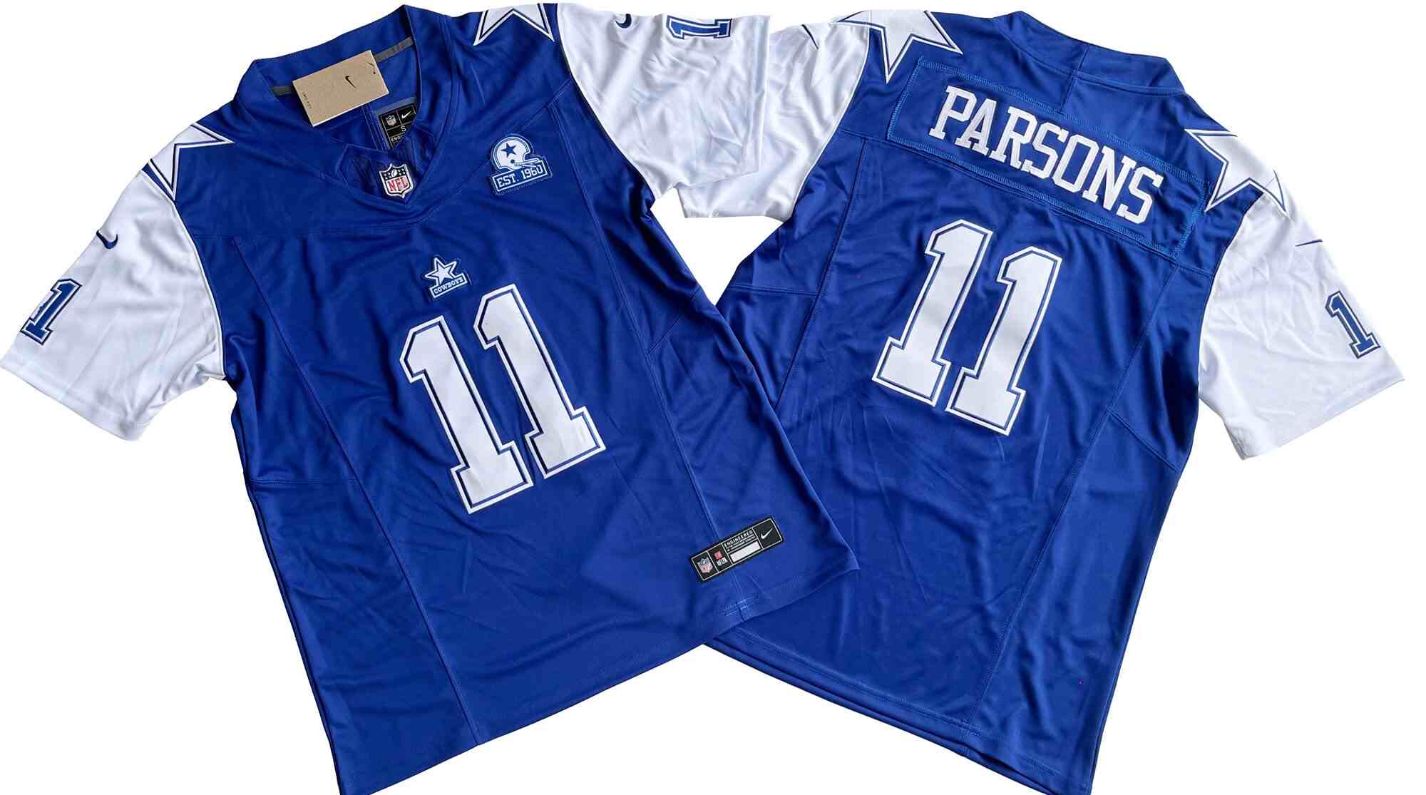 Men's Dallas Cowboys #11 Micah Parsons 2023 F.U.S.E. Navy With Established In 1960 Patch Stitched Football Jersey