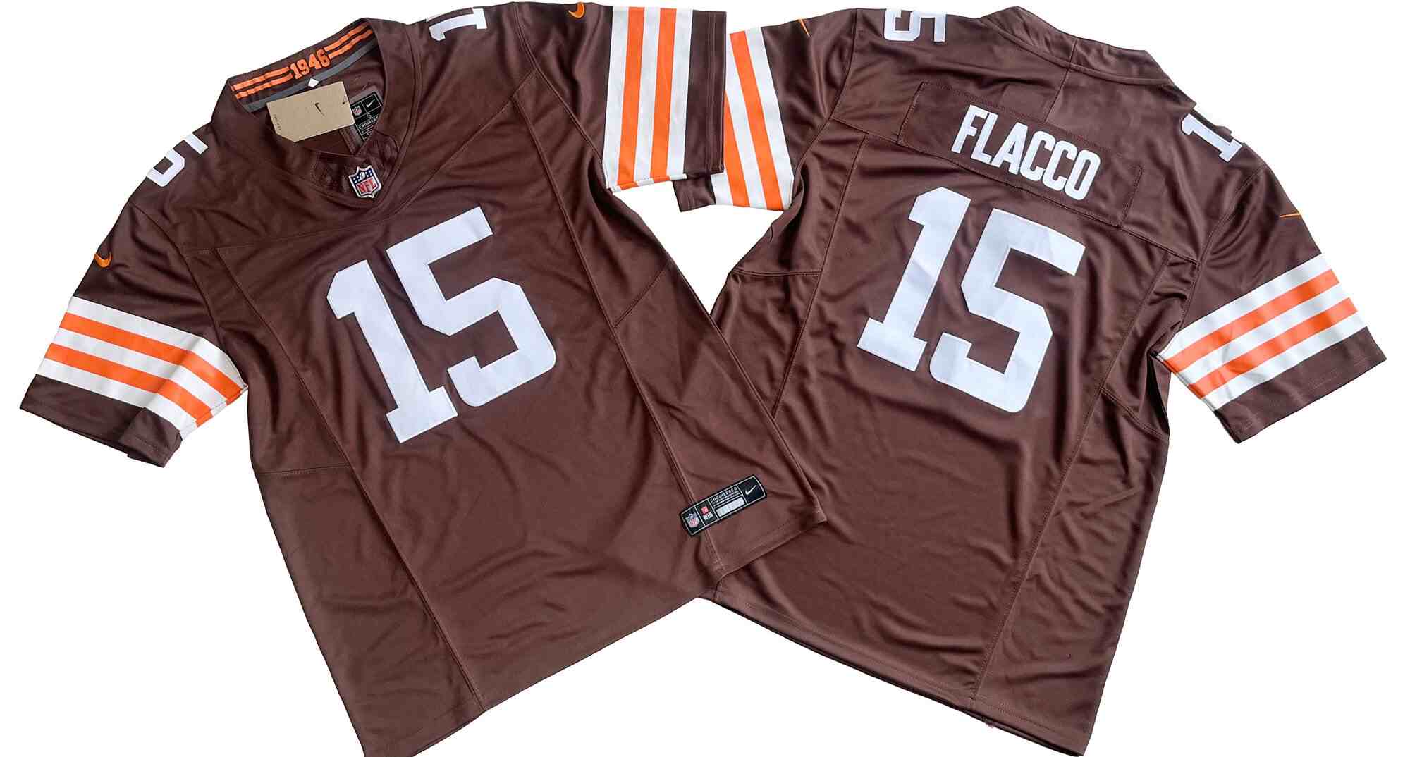 Men's Cleveland Browns #15 Joe Flacco Brown F.U.S.E. Vapor Limited Football Stitched Jersey