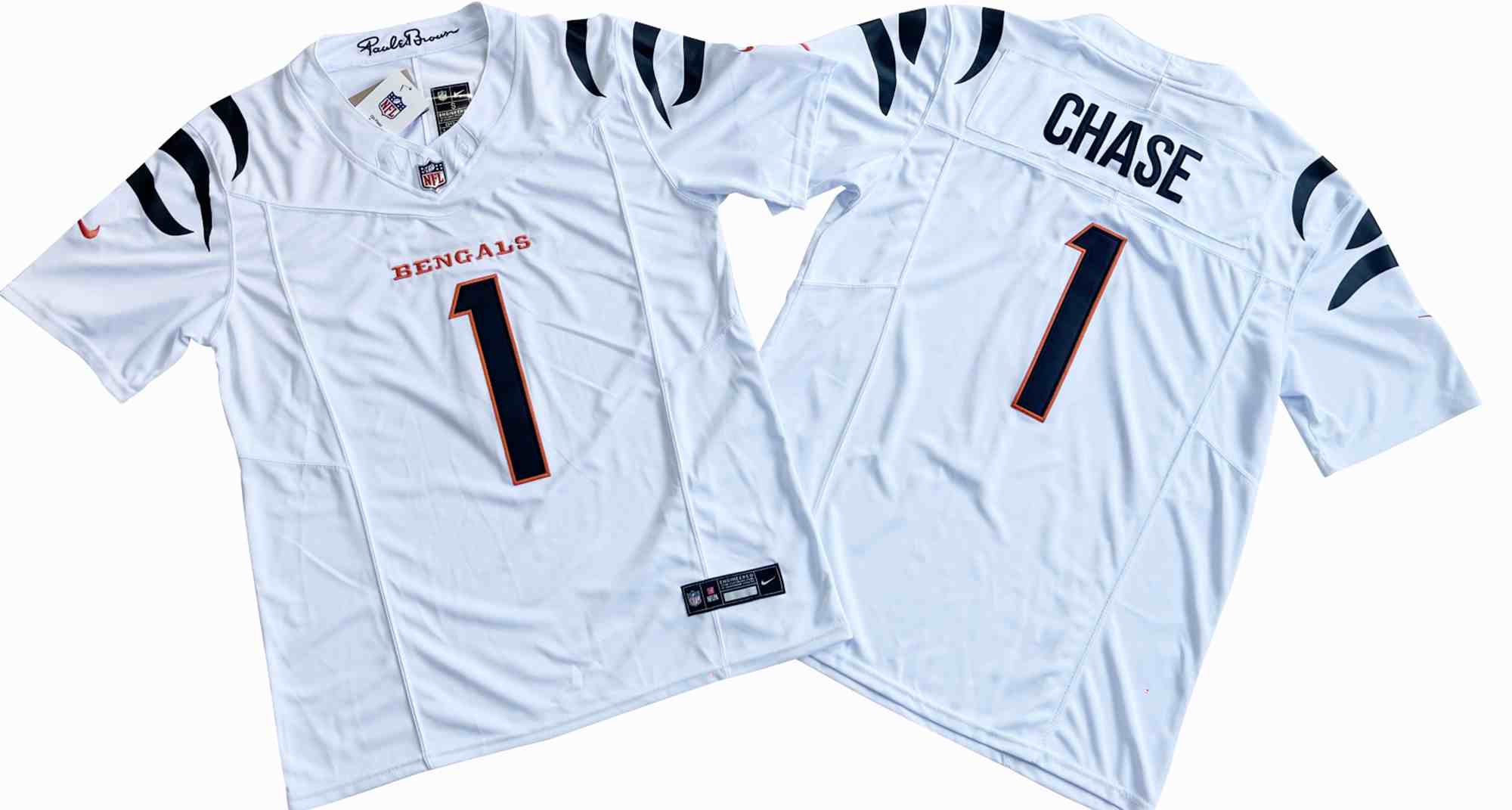Men's Cincinnati Bengals #1 Ja'Marr Chase White 2023 F.U.S.E. Vapor Untouchable Limited Stitched Jersey