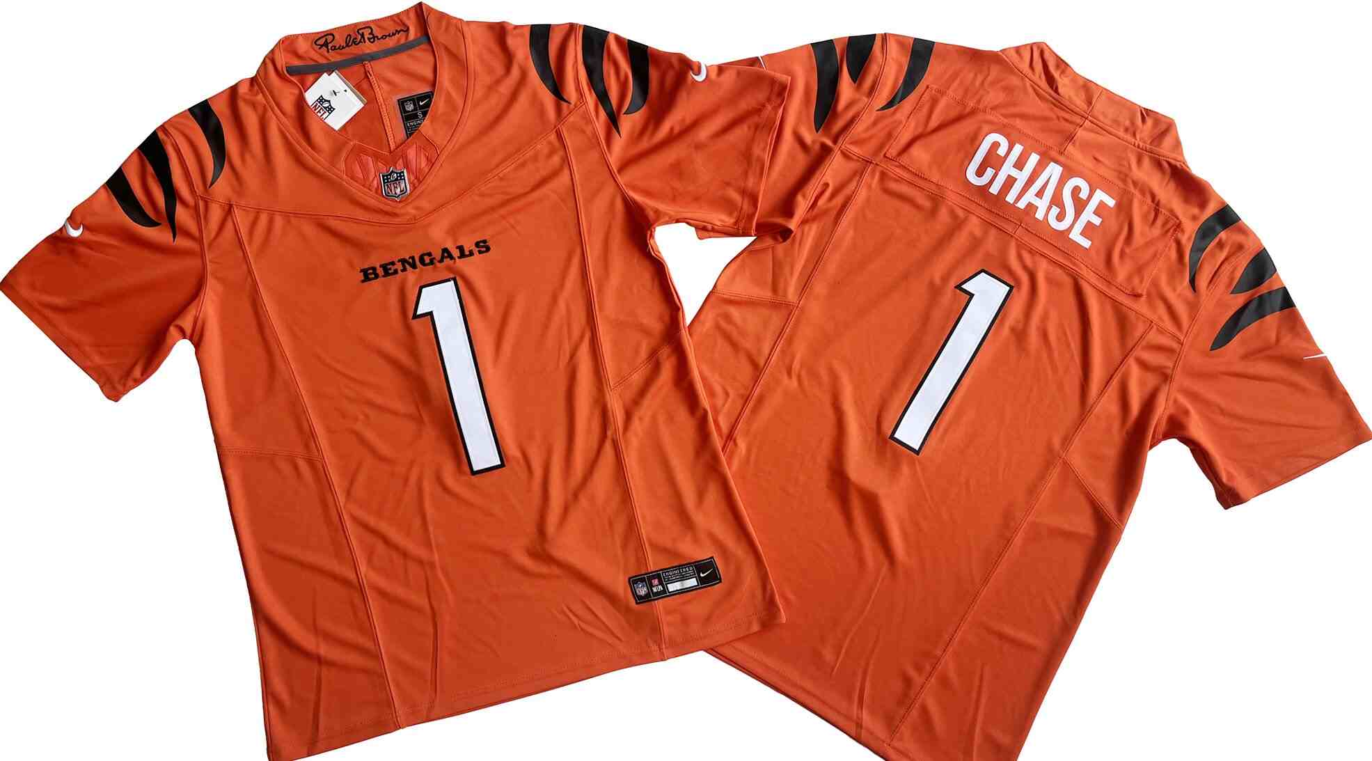 Men's Cincinnati Bengals #1 Ja'Marr Chase Orange F.U.S.E. Vapor Untouchable Limited Stitched Jersey