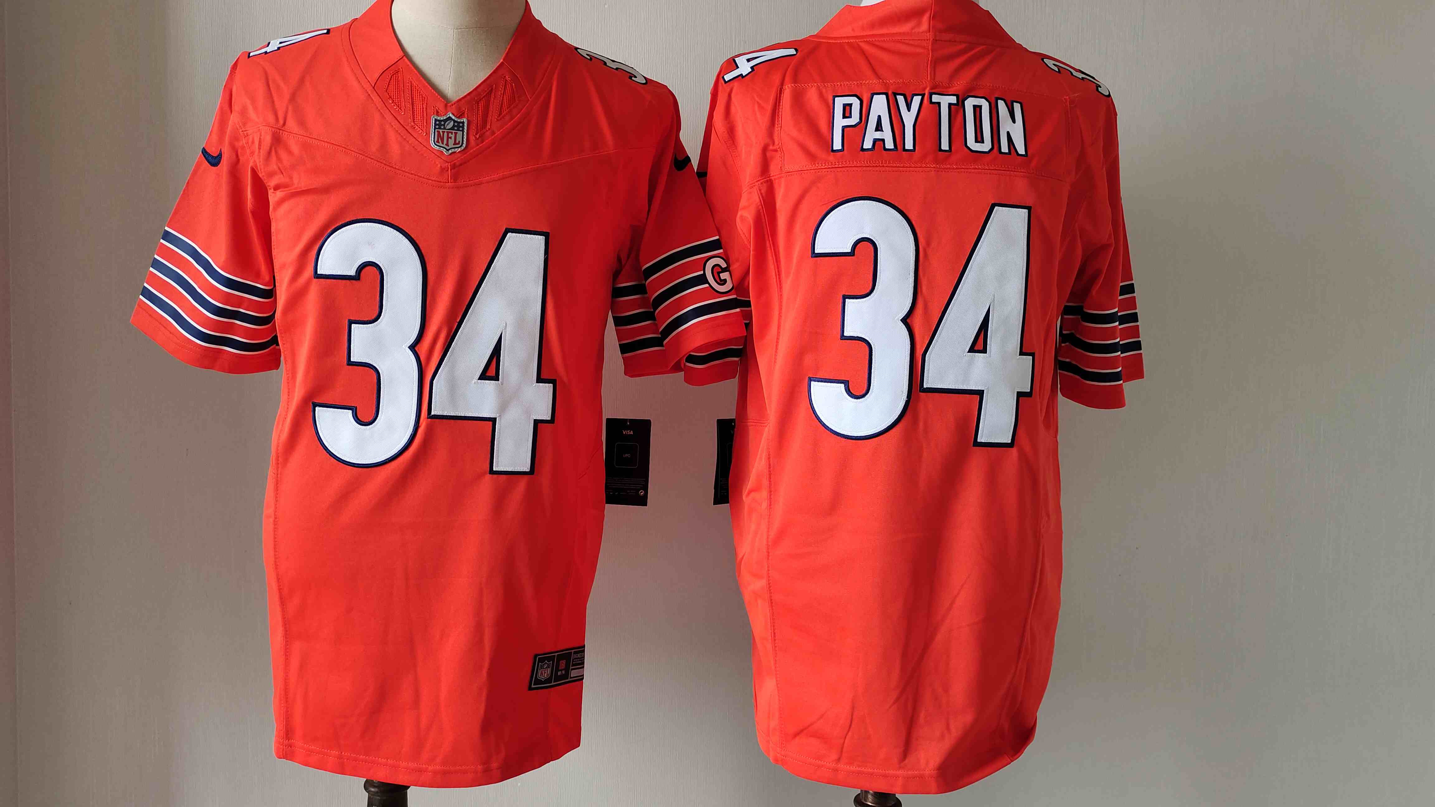 Men's Chicago Bears #34 Walter Payton Orange F.U.S.E. Vapor Untouchable Limited Stitched Football Jersey
