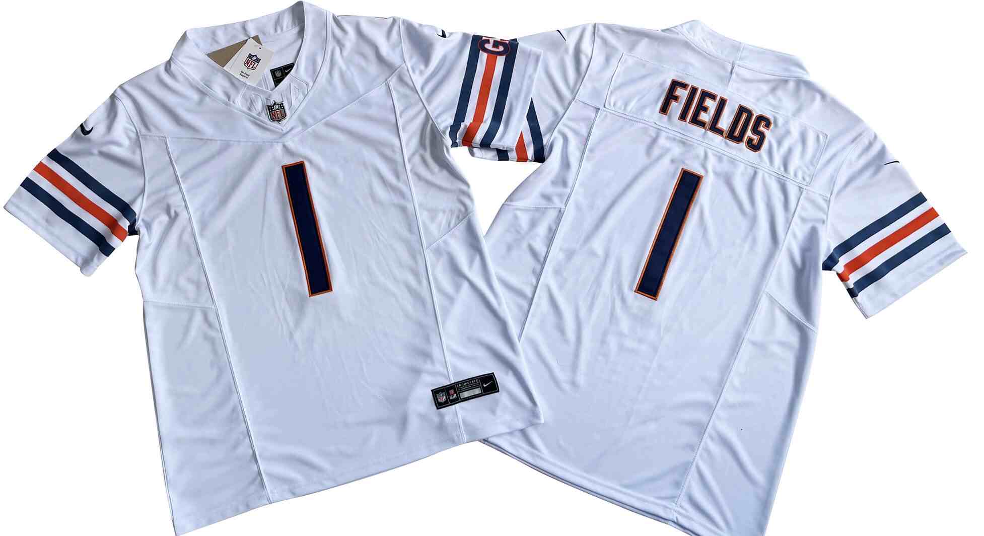 Men's Chicago Bears #1 Justin Fields White  F.U.S.E. Vapor Untouchable Limited Stitched Football Jersey