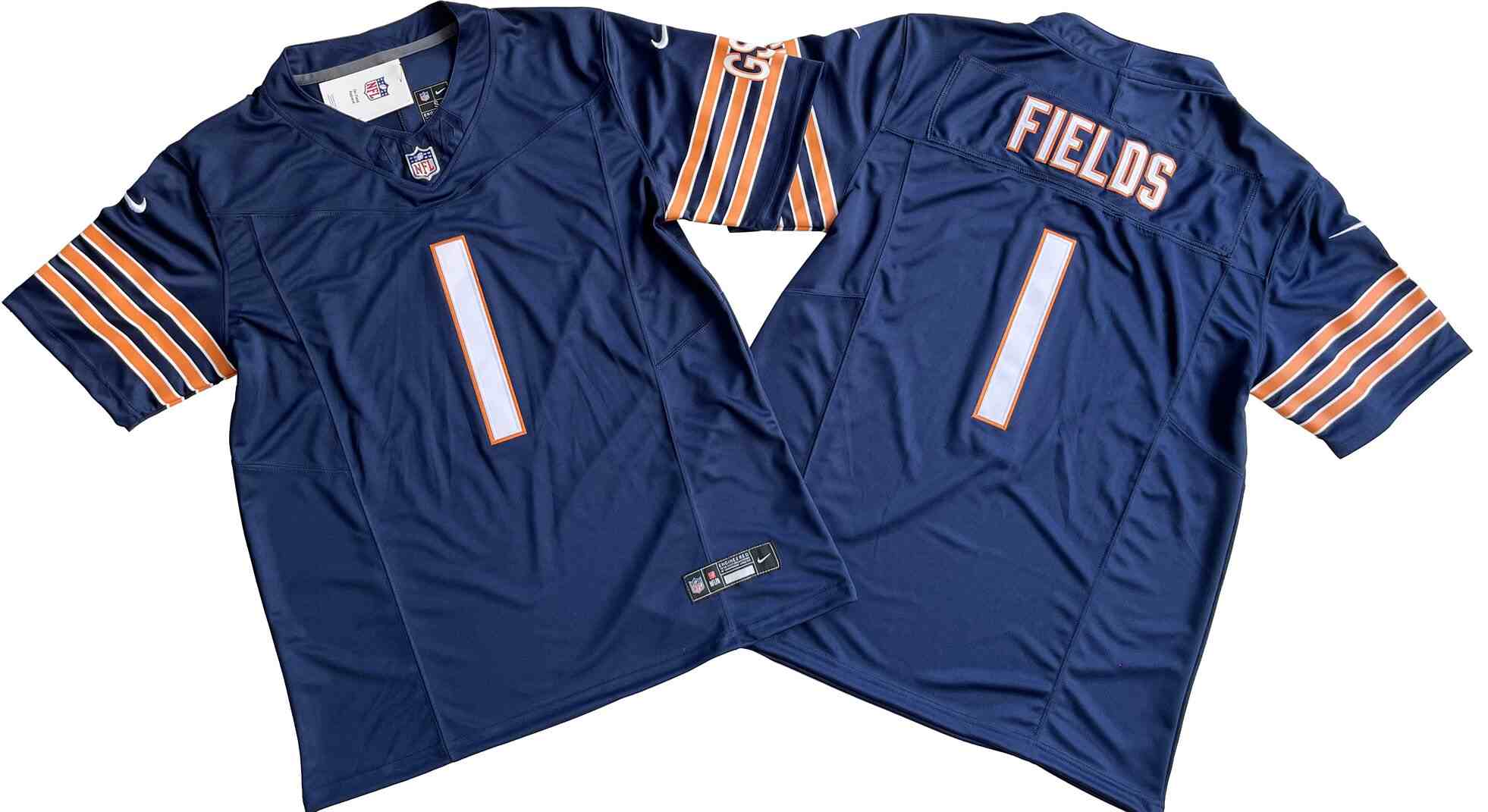 Men's Chicago Bears #1 Justin Fields Navy  F.U.S.E. Vapor Untouchable Limited Stitched Football Jersey