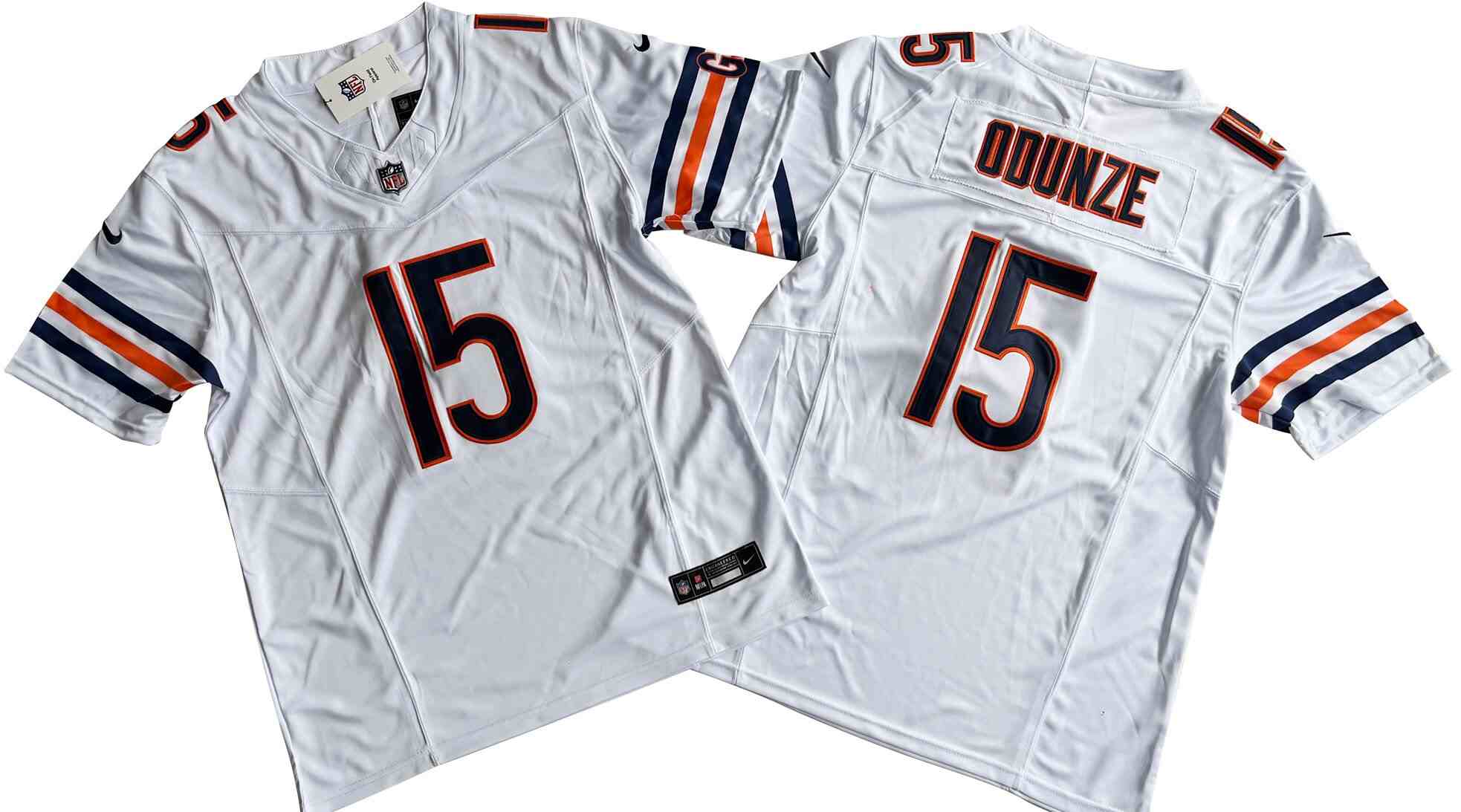 Men's Chicago Bears #15 Rome Odunze White 2024 Draft F.U.S.E. Vapor Stitched Football Jersey