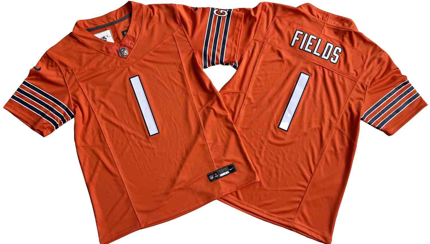 Men's Chicago Bears #1 Justin Fields Orange  F.U.S.E. Vapor Untouchable Limited Stitched Football Jersey